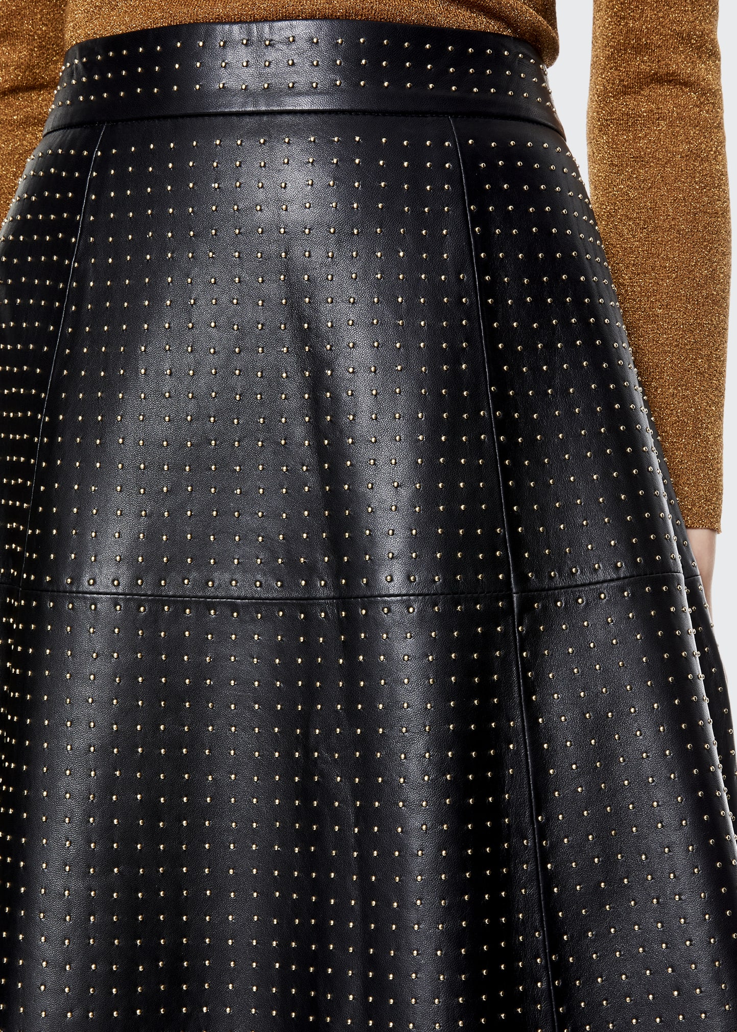 ALICE + OLIVIA Sosie Studded Leather Midi Skirt - Bergdorf Goodman