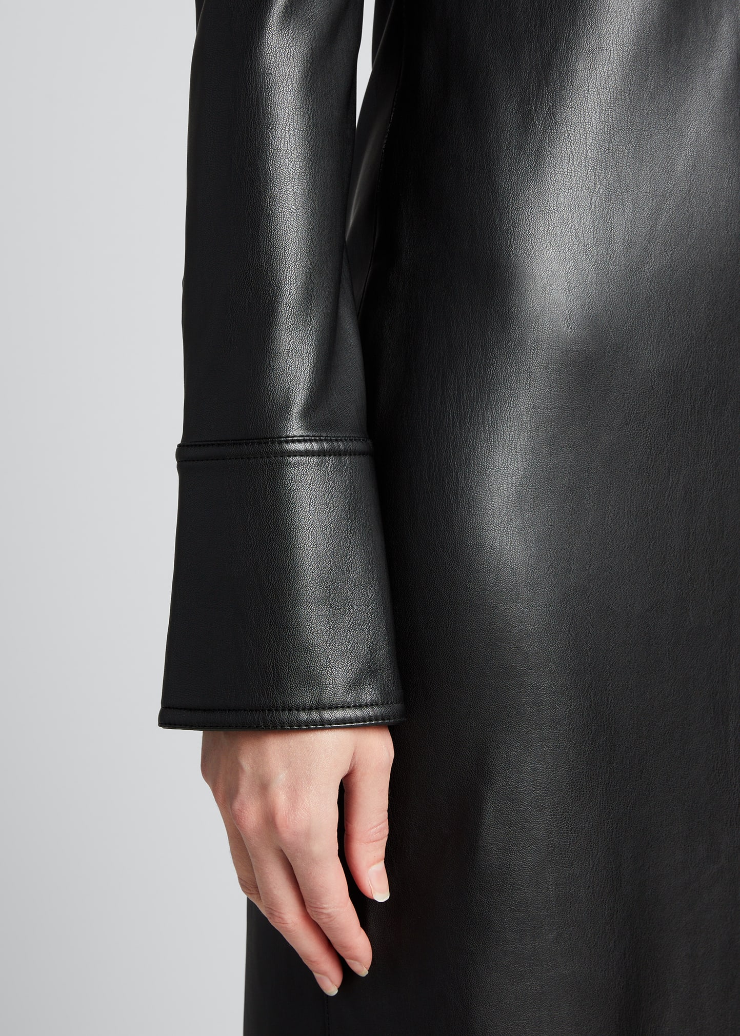 stand studio leather dress Stand Studio Black Faux-Leather Nara Dress Stand Studio
