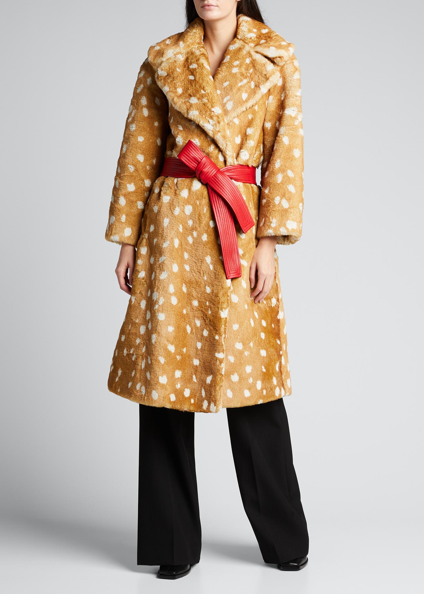 Marc Jacobs The Faux Fur Fawn-Print Coat - Bergdorf Goodman