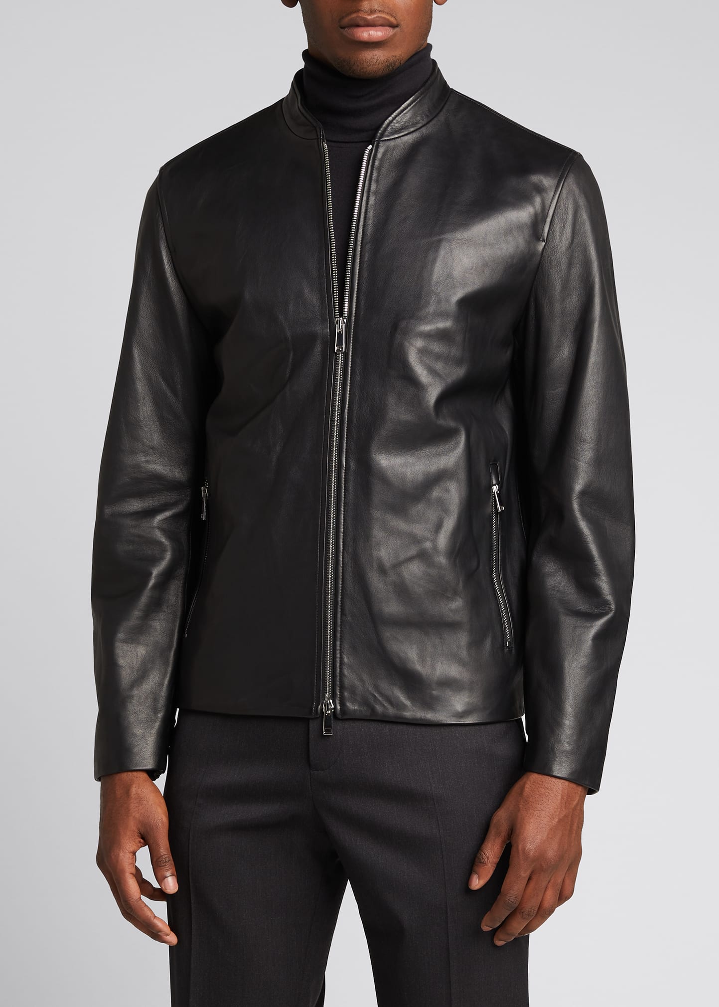 Theory Men's Moore Lamb Leather Jacket - Bergdorf Goodman