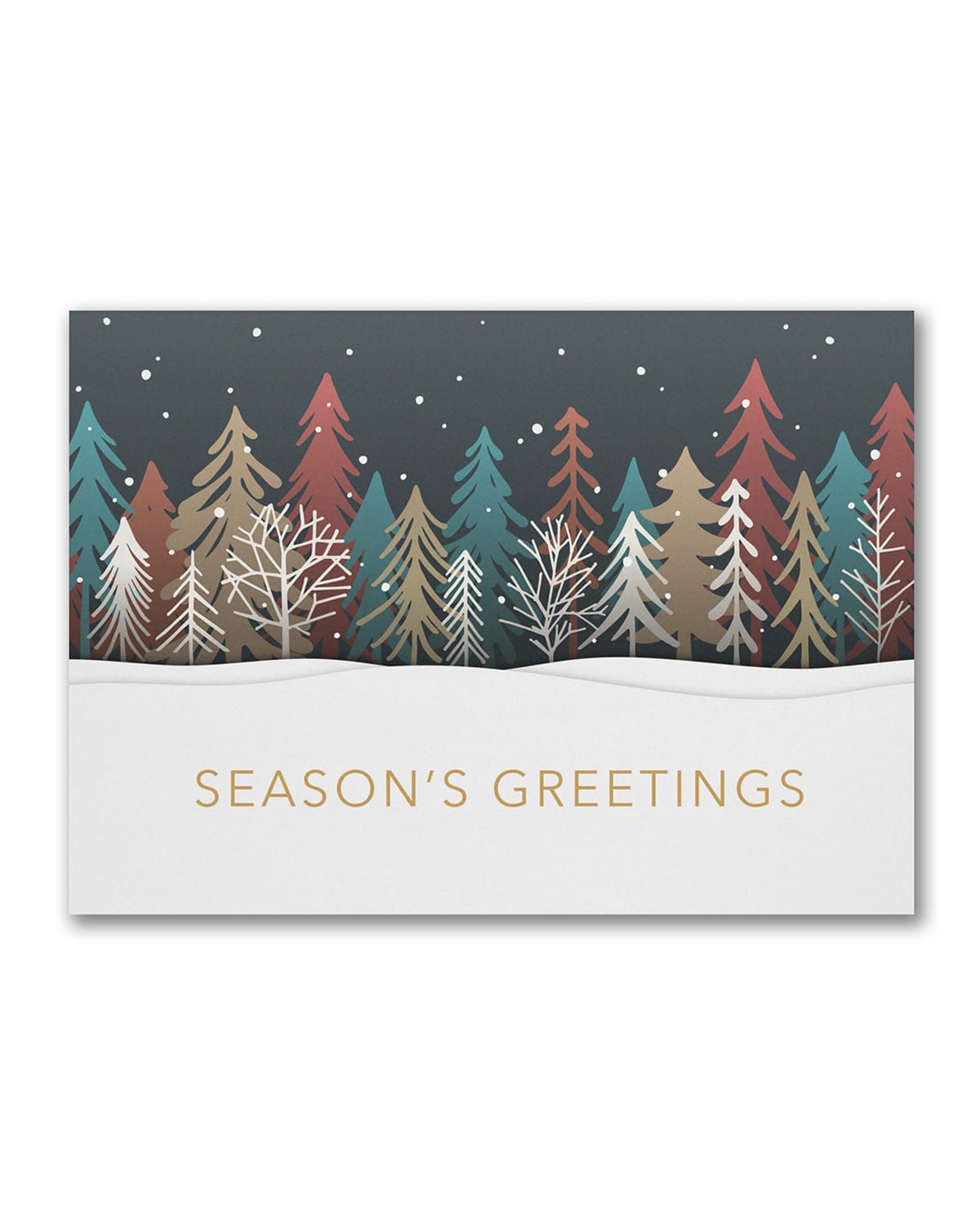 Carlson Craft Colored Treeline Greeting Cards, Set of 25