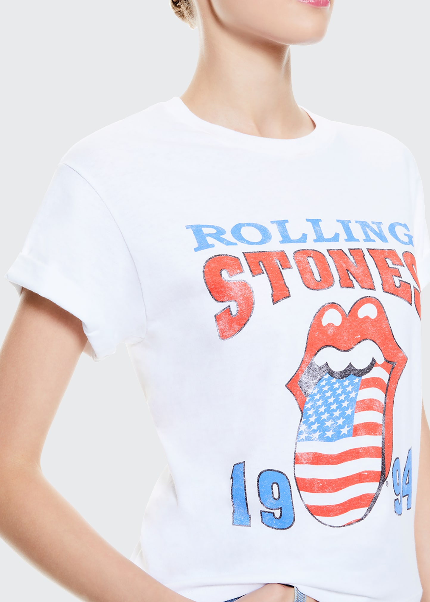 ALICE + OLIVIA JEANS Shira Rolling Stones Roll-Cuff Tee