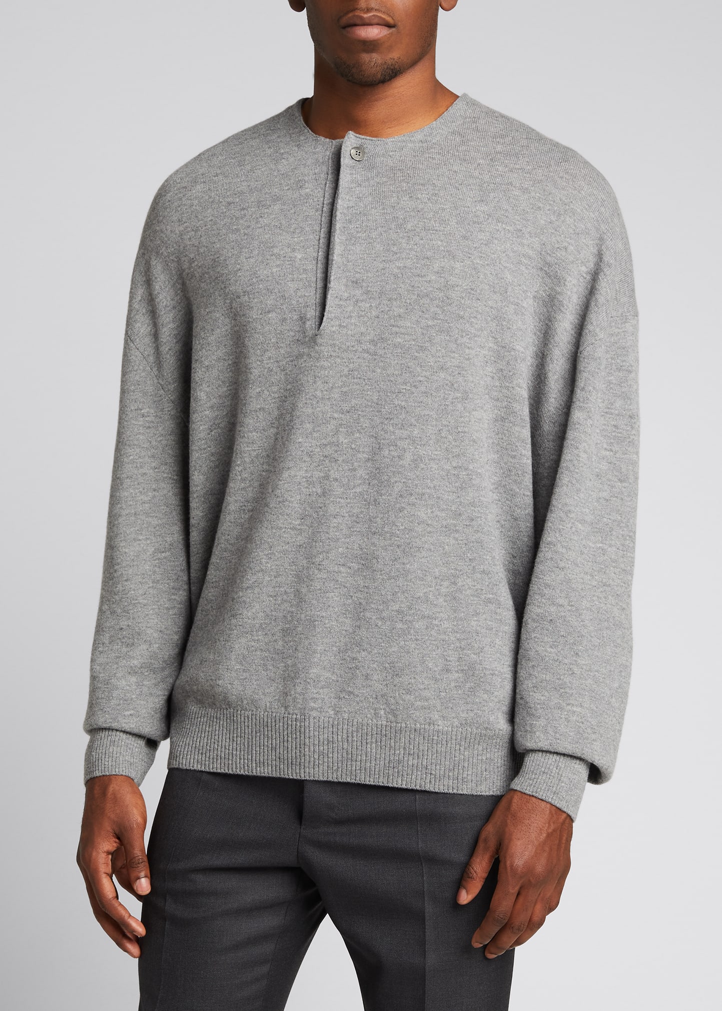 FEAR OF GOD X ZEGNA Men's x Zegna Wool Single-Button Henley