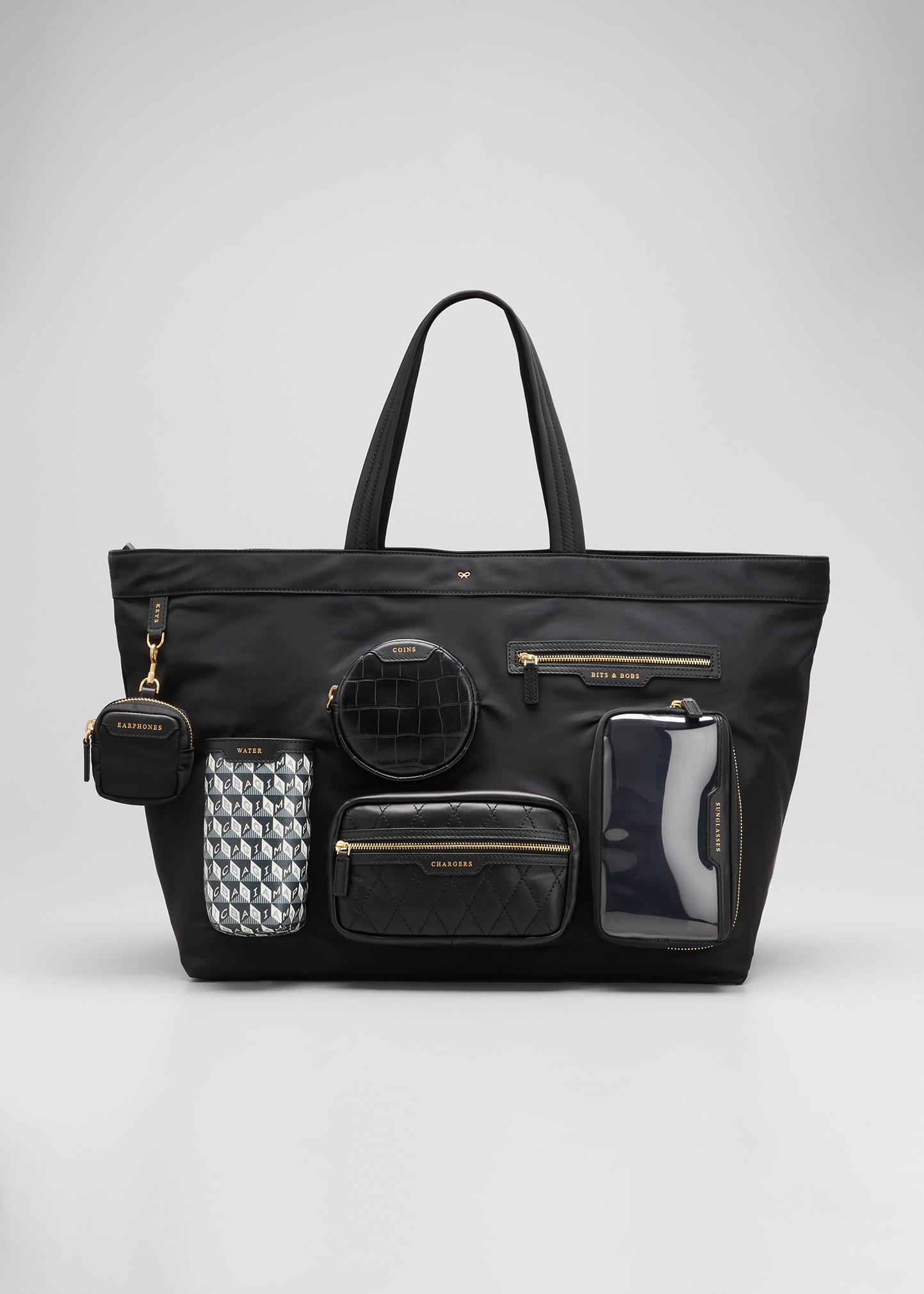 Anya Hindmarch Large Recycled Nylon Multi-Pocket Tote Bag