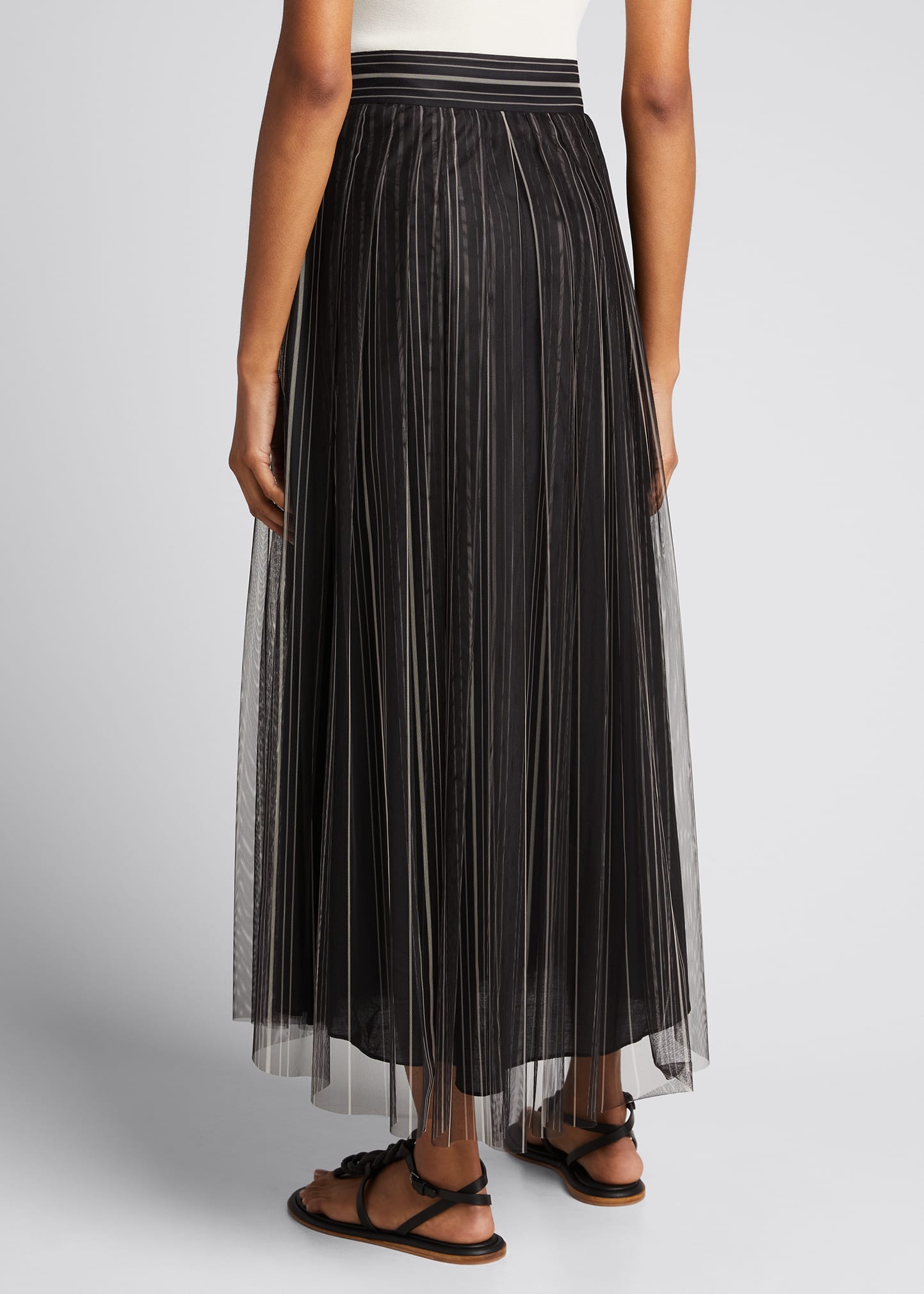 Brunello cucinelli tulle midi skirt hotsell