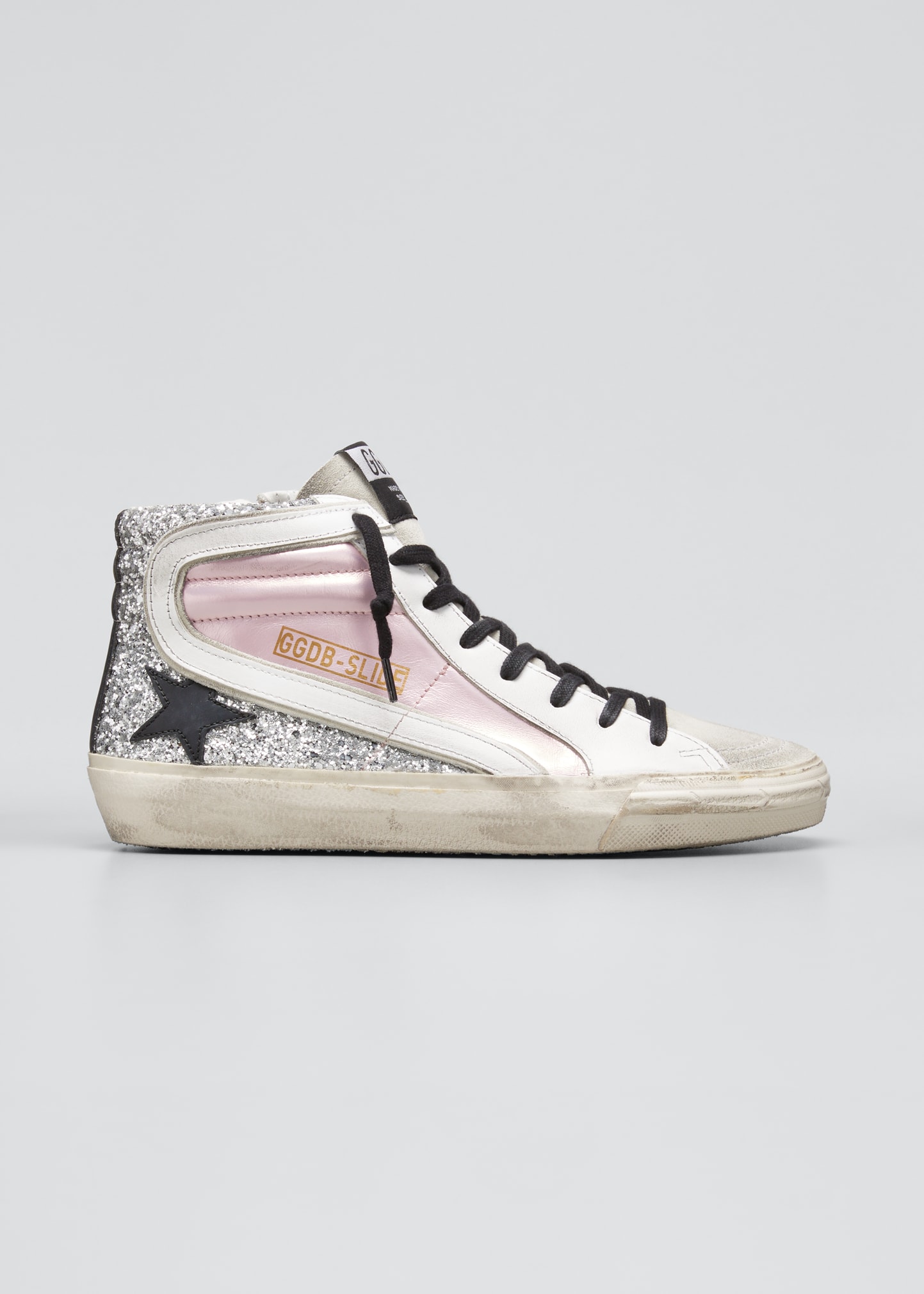 Golden Goose Mid Star Mixed Suede Glitter Sneakers - Bergdorf Goodman