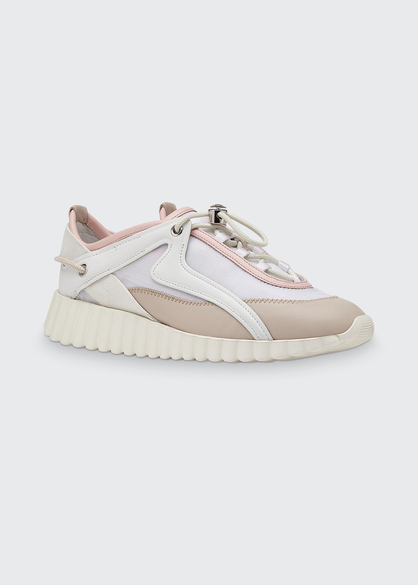Salvatore Ferragamo Pixie Pull-String Colorblock Sneakers