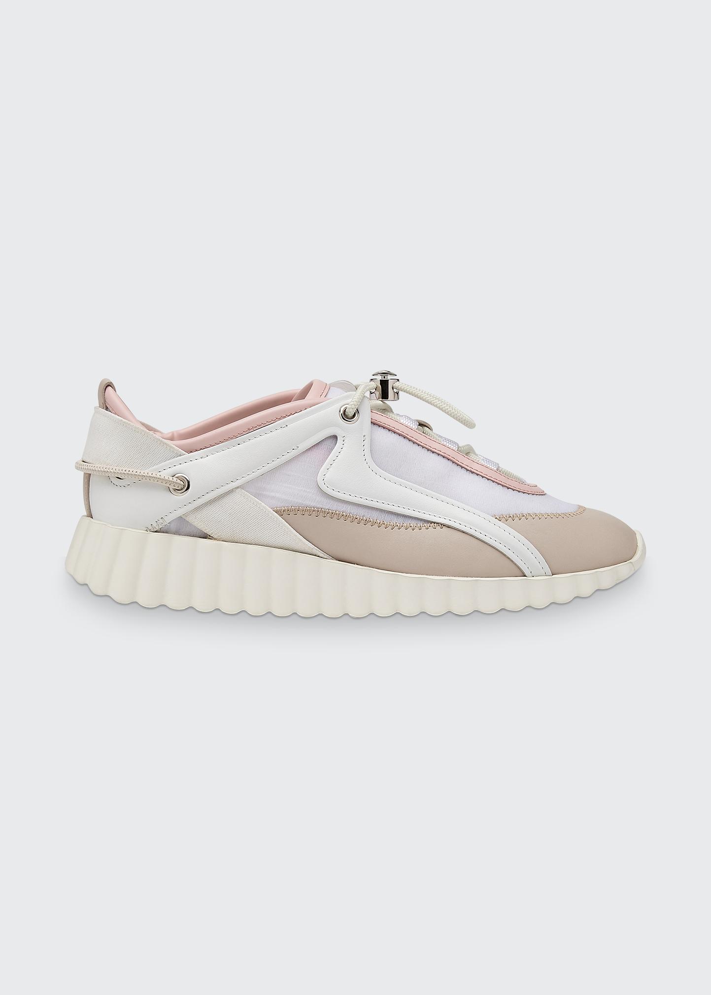 Salvatore Ferragamo Pixie Pull-String Colorblock Sneakers