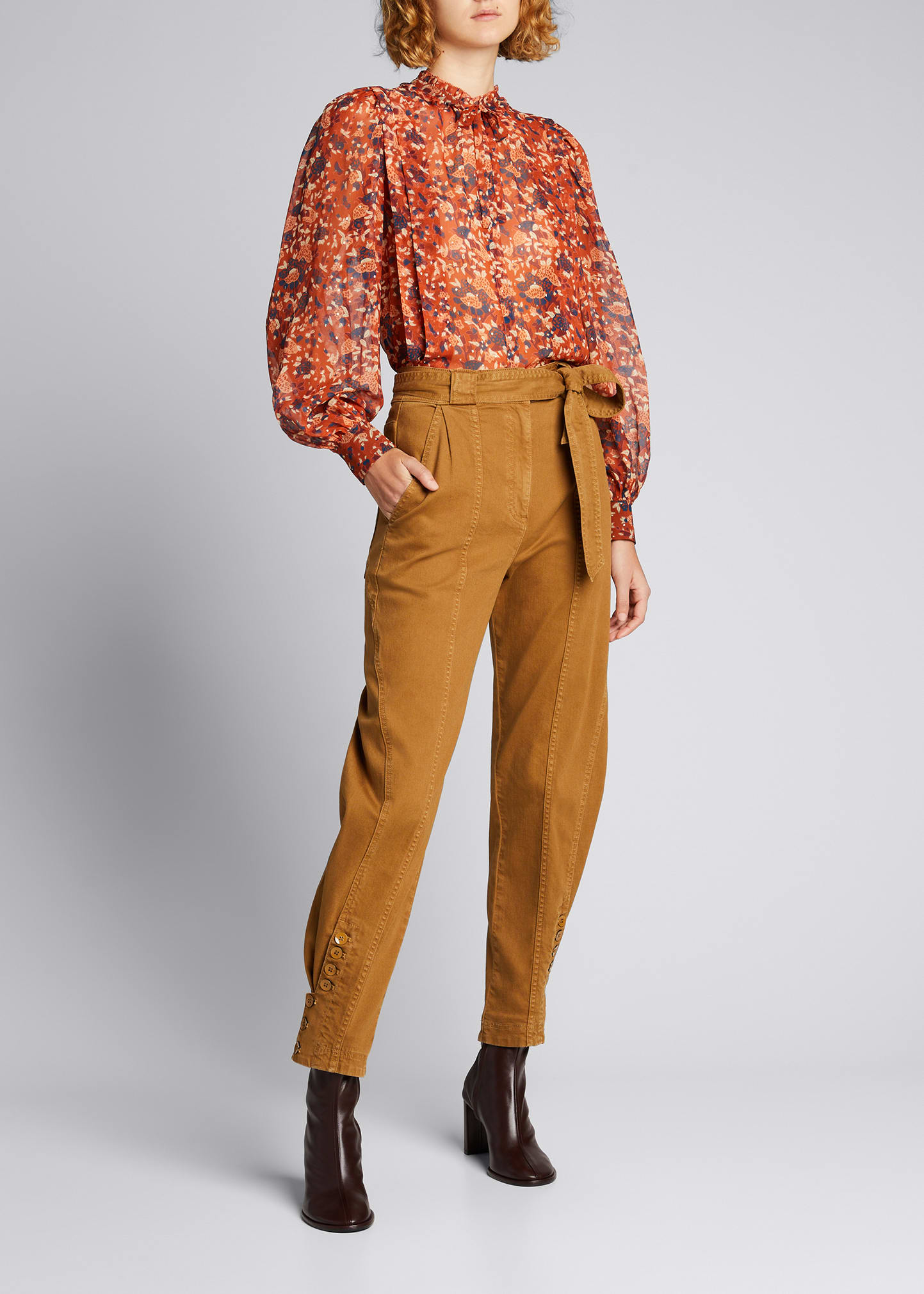 Ulla Johnson Silk Long-Sleeve hotsell Edith Blouse