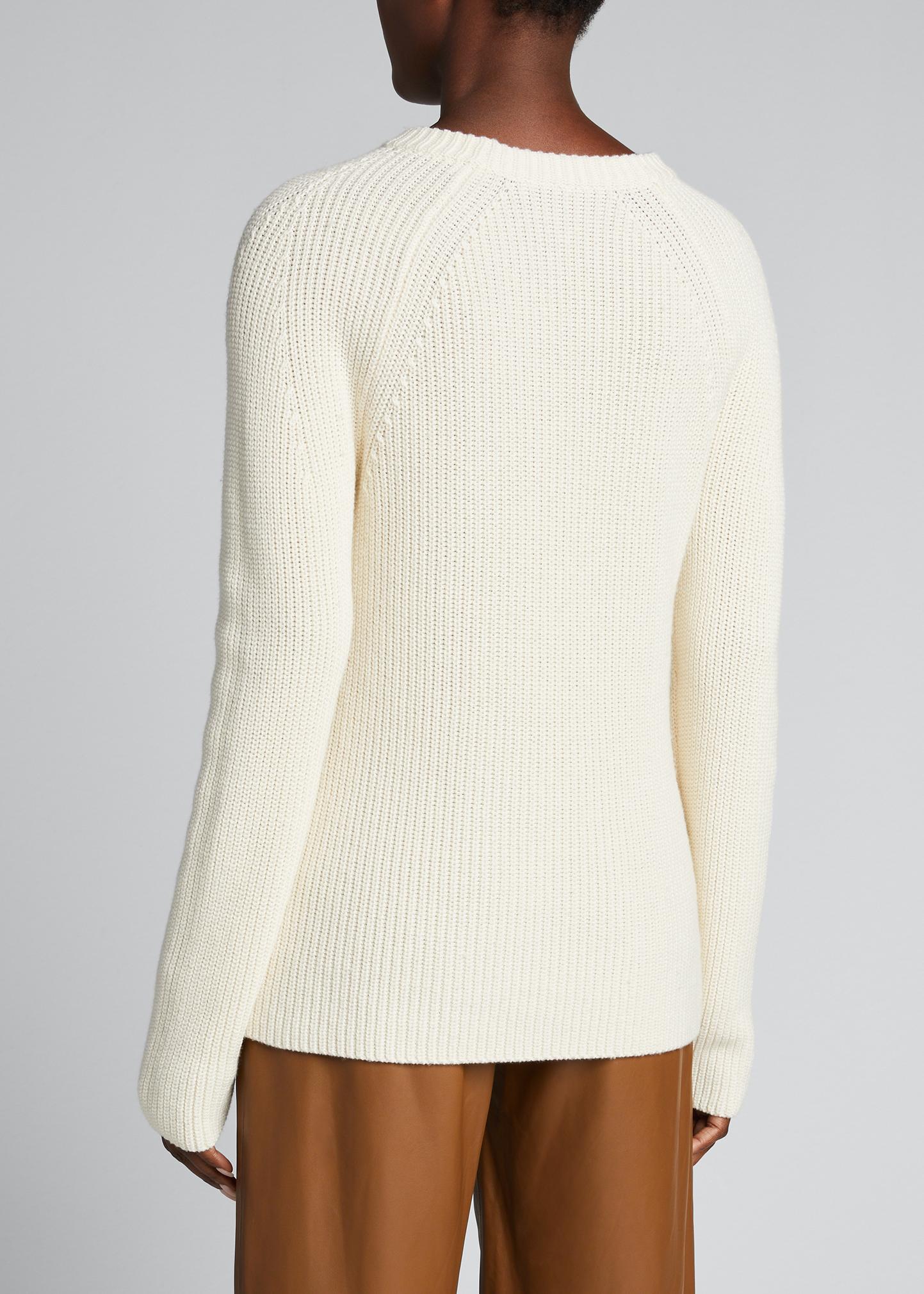 Vince Ribbed Raglan-Sleeve Crewneck Sweater