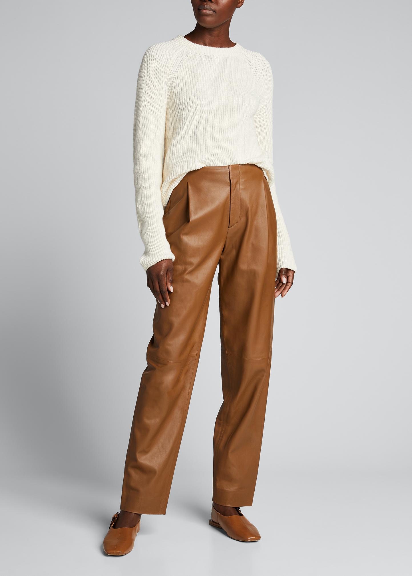 Vince Ribbed Raglan-Sleeve Crewneck Sweater