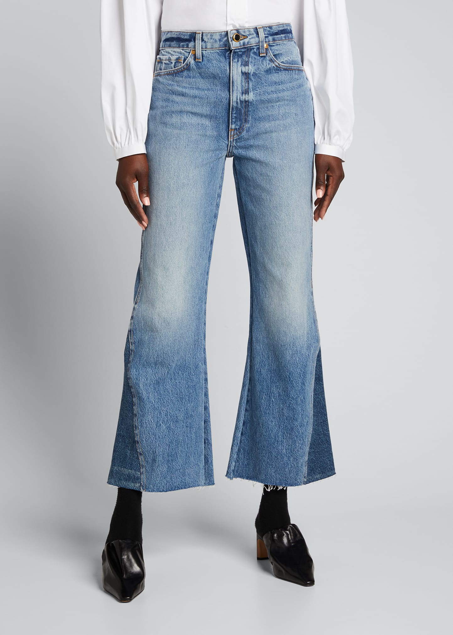 美品 KHAITE カイト Layla 25インチ　フレアデニム 美品 KHAITE ケイト Layla 25インチ フレアデニム - メルカリ