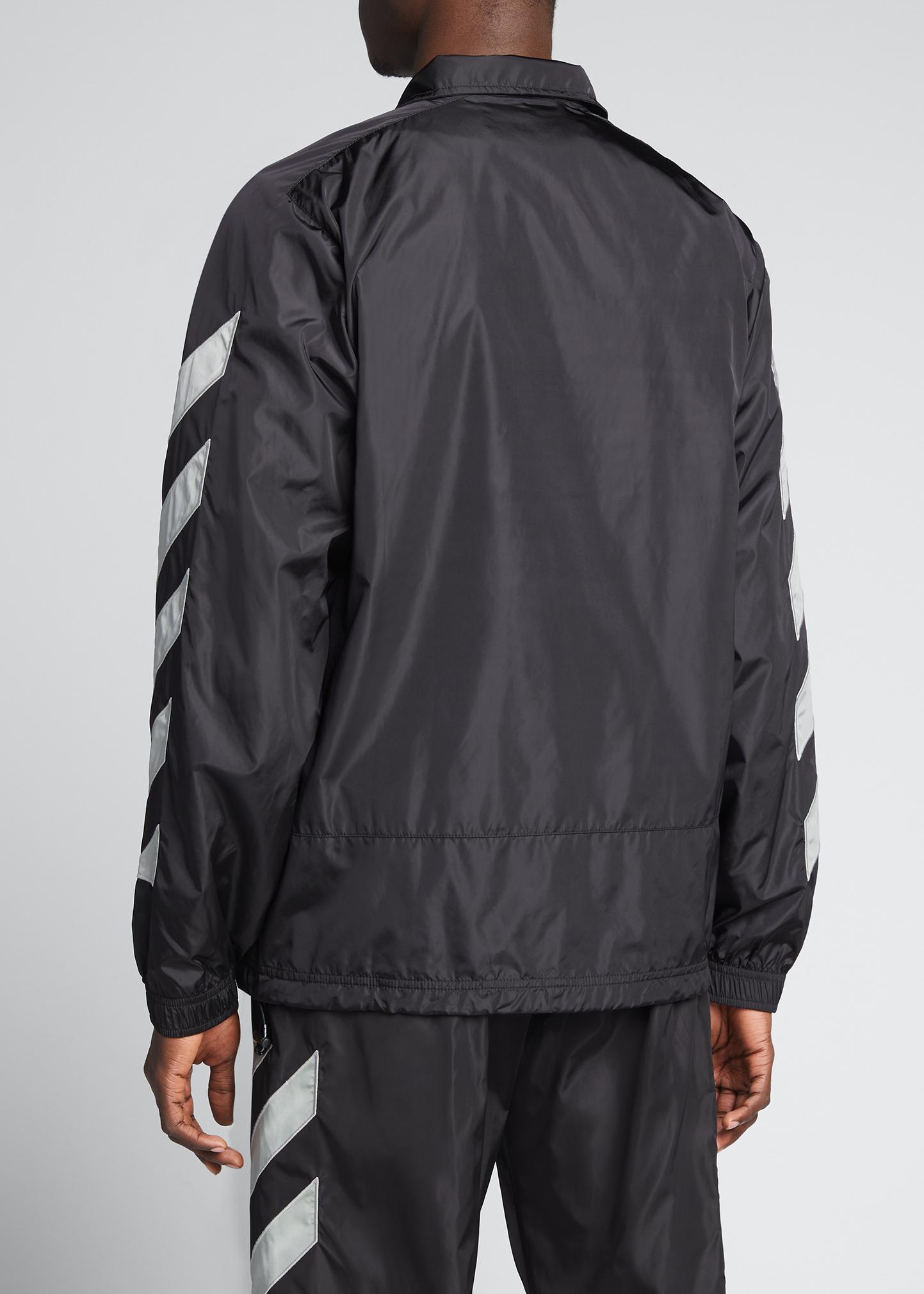 Off-White Men's Diagonal-Stripe Nylon Track Jacket - Bergdorf Goodman