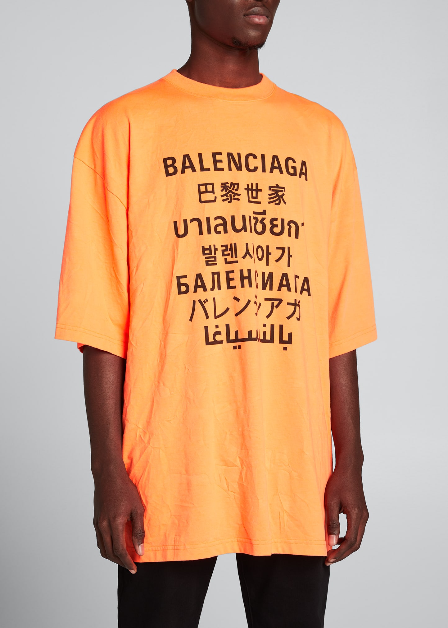 Balenciaga Men's Languages Oversized T-Shirt - Bergdorf Goodman
