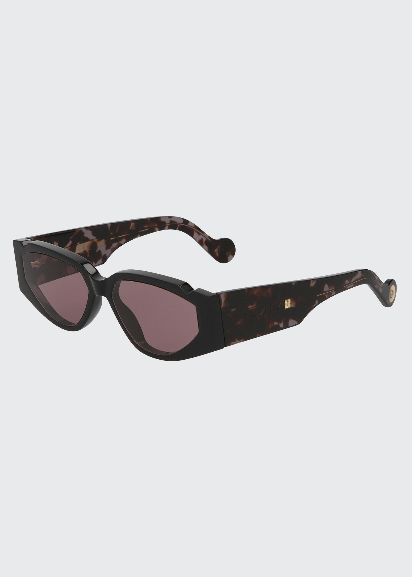 Fenty Off Record Rectangular Acetate Cat-Eye Sunglasses  display picture 1
