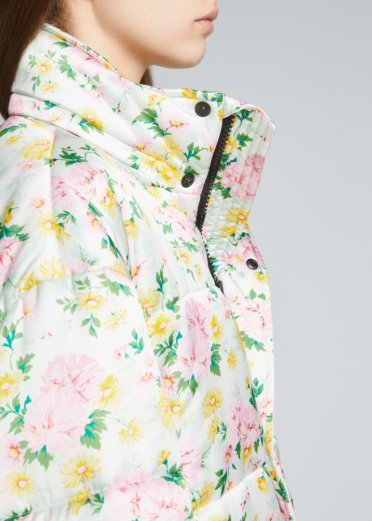 Balenciaga Floral-Print High-Neck Puffer Jacket - Bergdorf