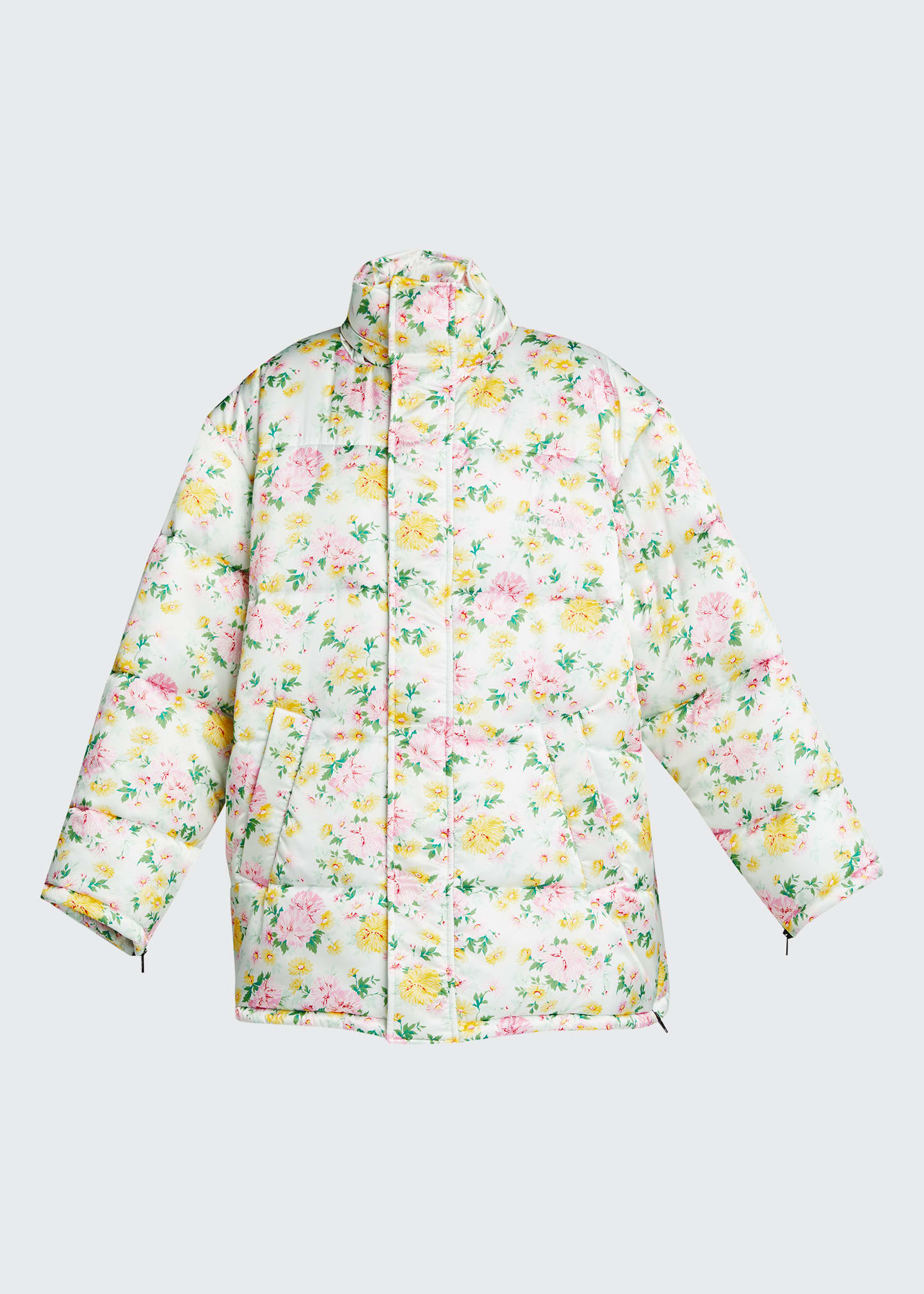 Balenciaga Floral-Print High-Neck Puffer Jacket - Bergdorf