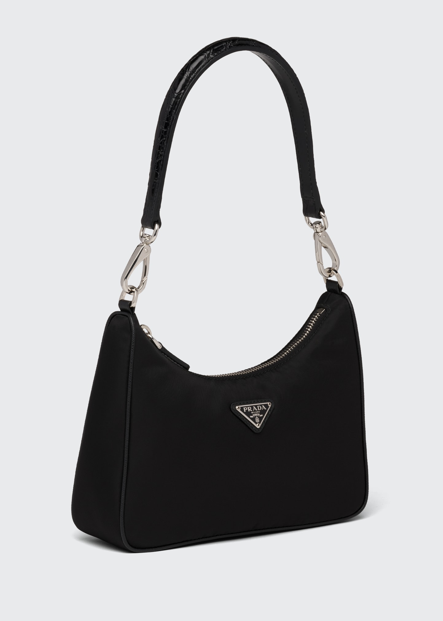 Prada Nylon Crocodile-Strap Re-Edition Shoulder Bag - Bergdorf Goodman