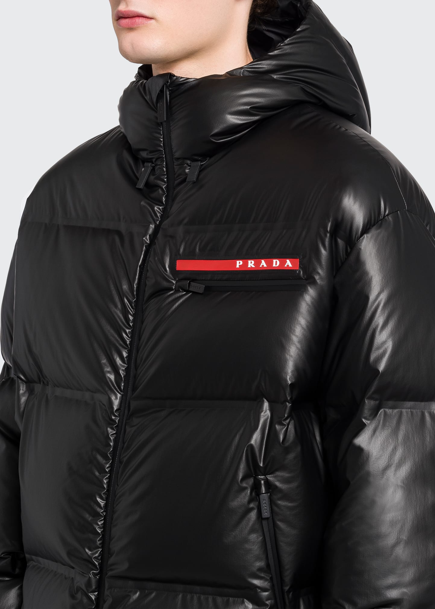 Prada Men's Nylon Accoppiato Light Puffer Jacket - Bergdorf Goodman