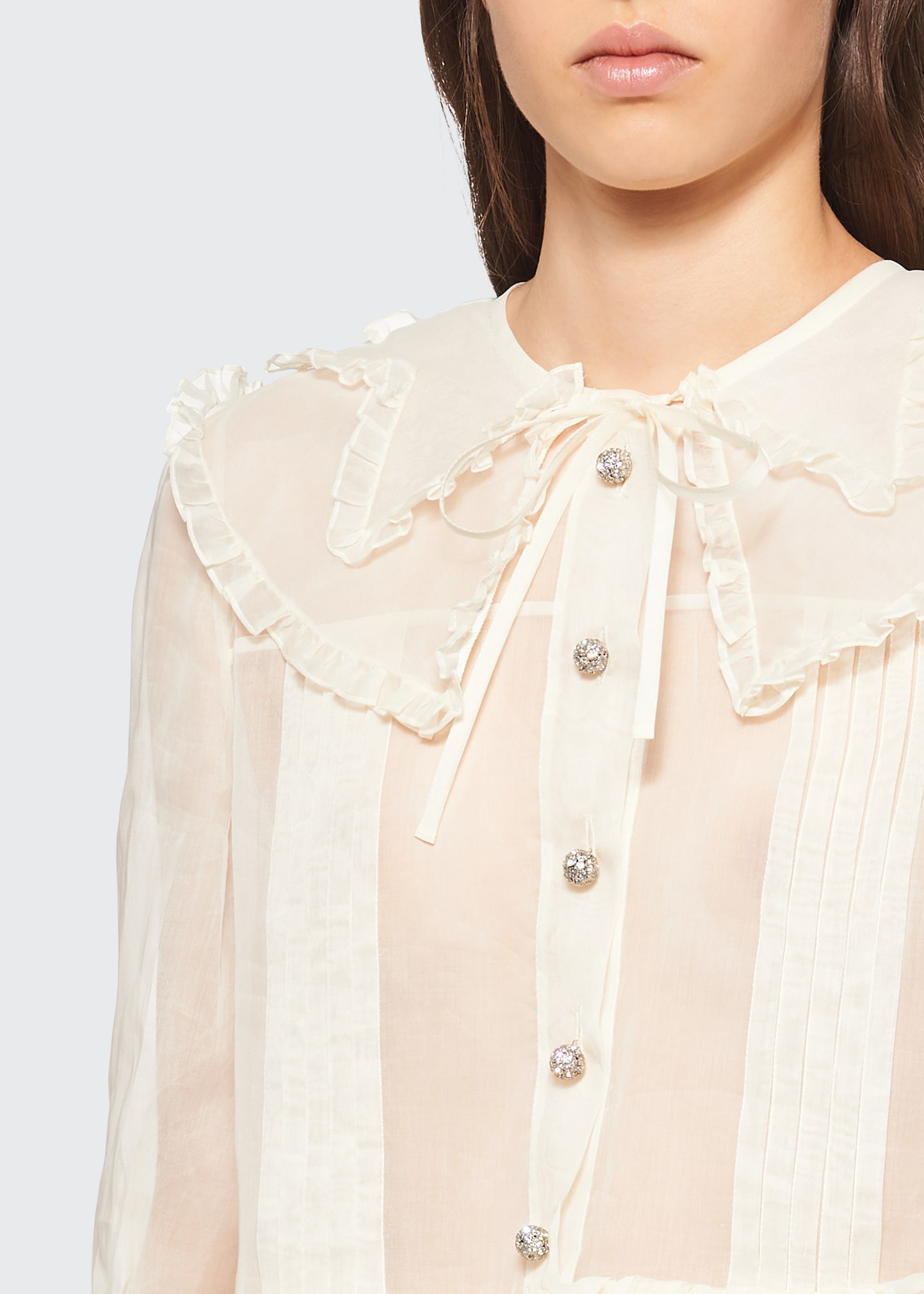 miu miu green organza mini dress Miu Miu V-neck Organza-trimmed Velvet Minidress – Petite Chérie main image 1