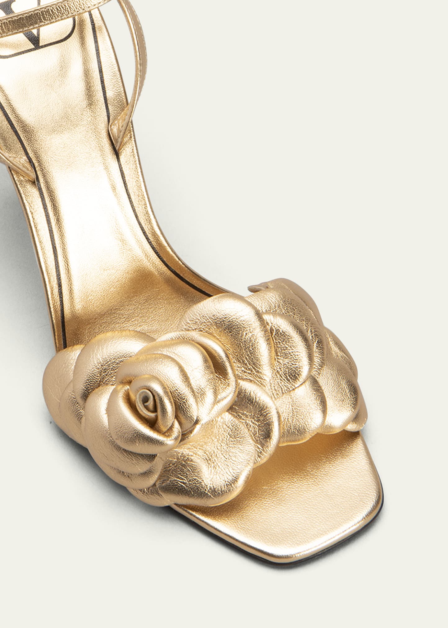 Valentino Garavani Atelier 03 Rose Edition Metallic Ankle-Strap