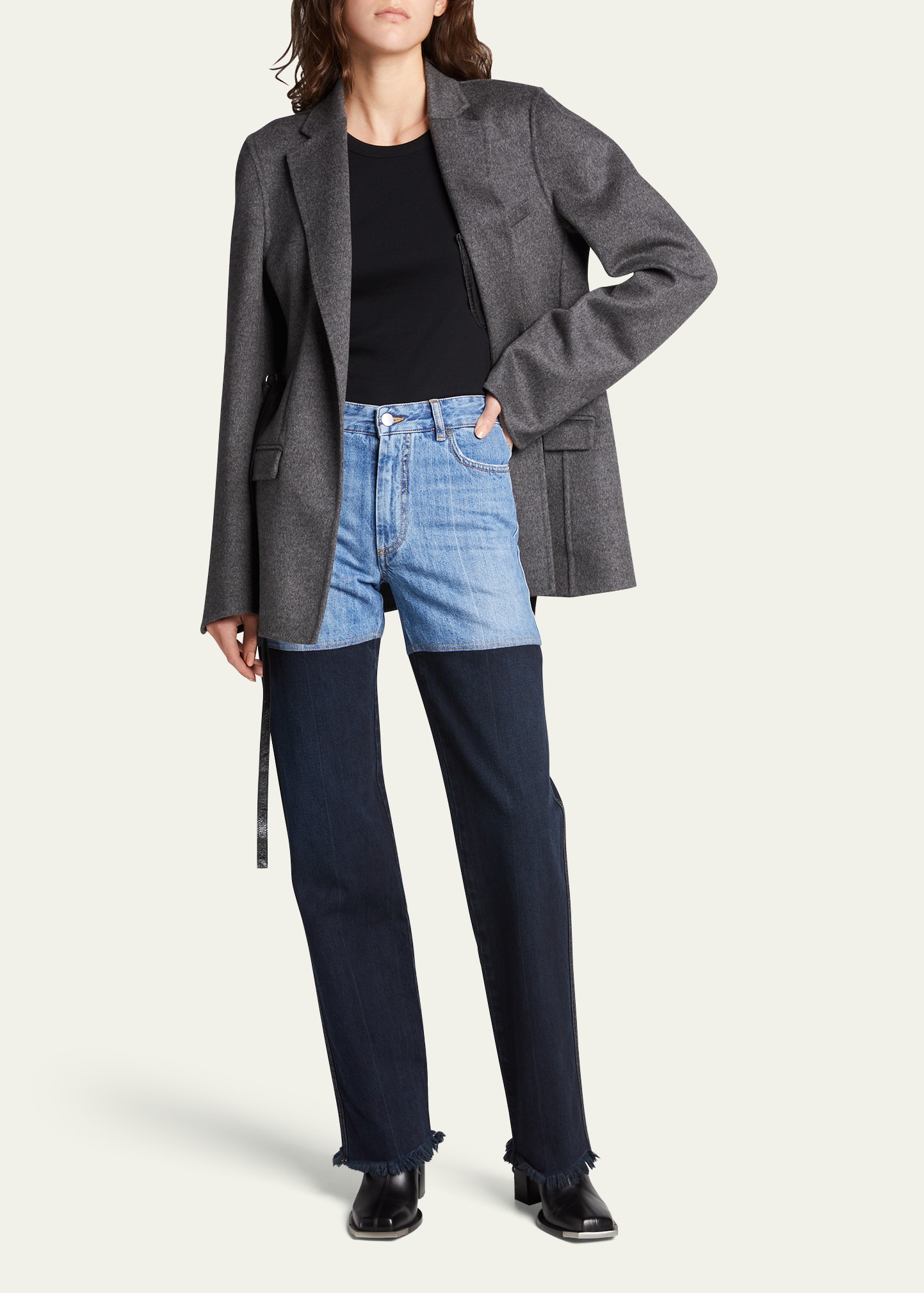 Peter Do Combo Straight-Leg Jeans