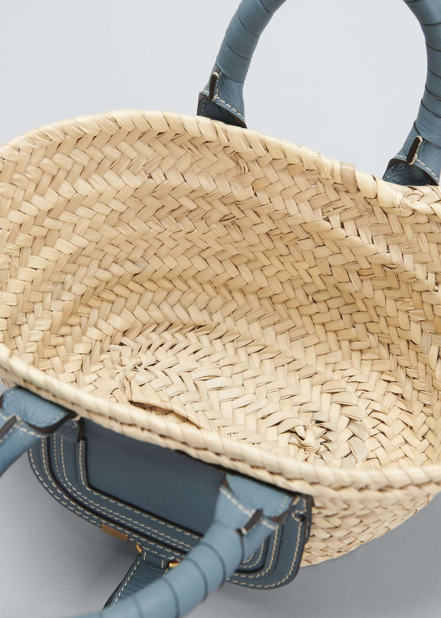 バッグ Chloe Marcie Mini Raffia Basket Tote Chloe Marcie Raffia Basket Tote, Shady Blue – CULTSTATUS