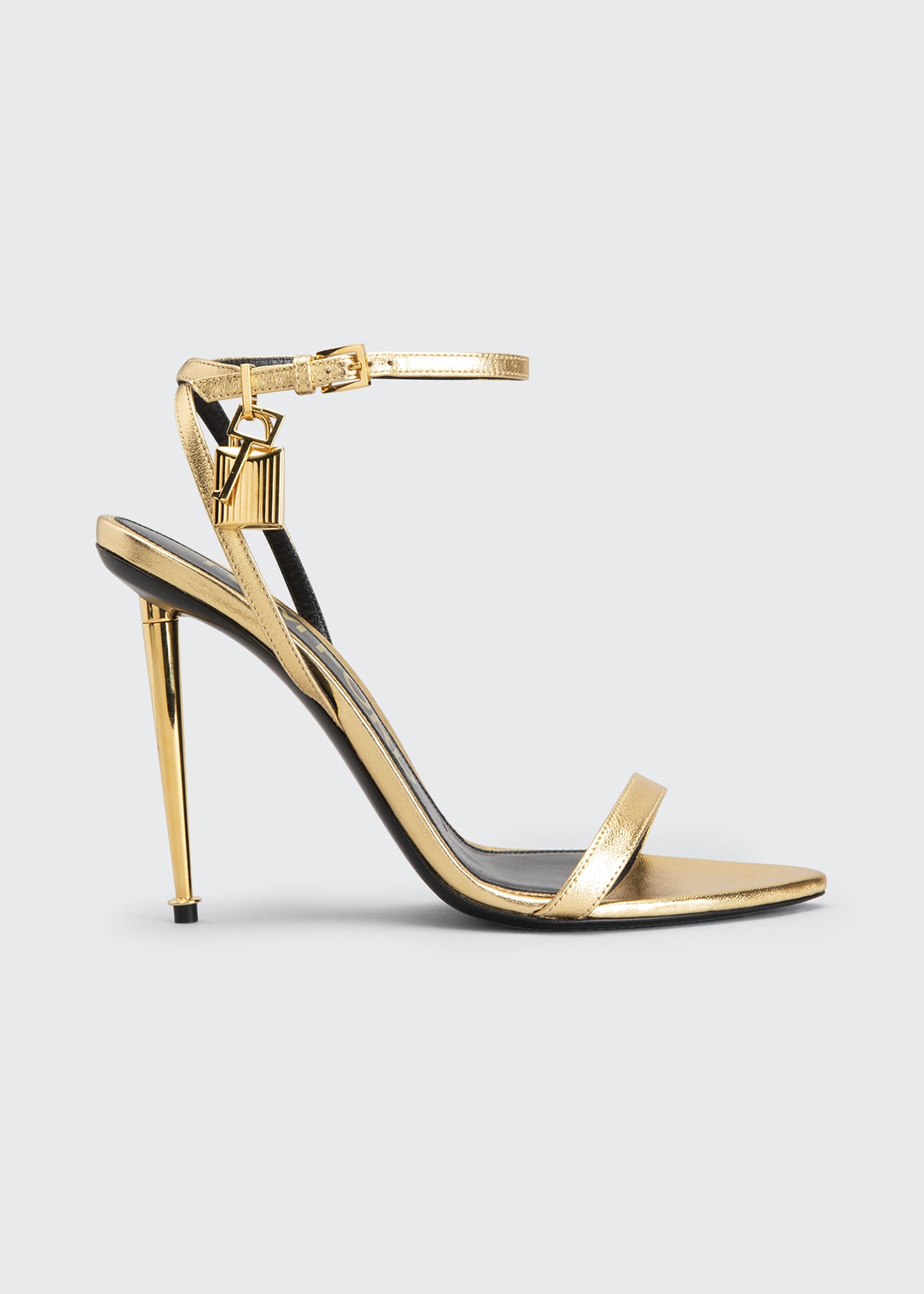 Manolo Blahnik Aoki Gold 105mm Sandals - Bergdorf Goodman