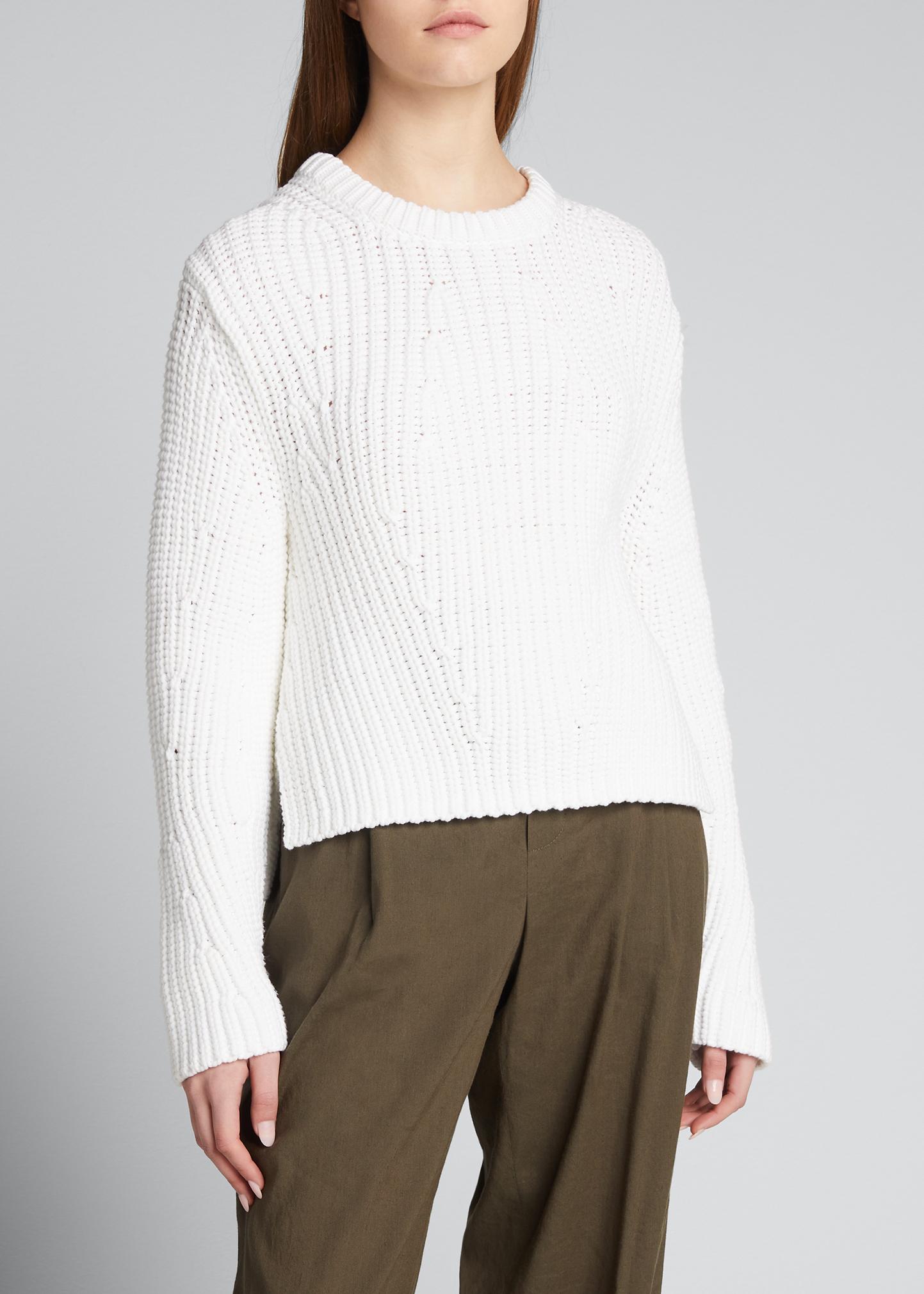 Vince Mirrored Rib-Knit Pullover Sweater