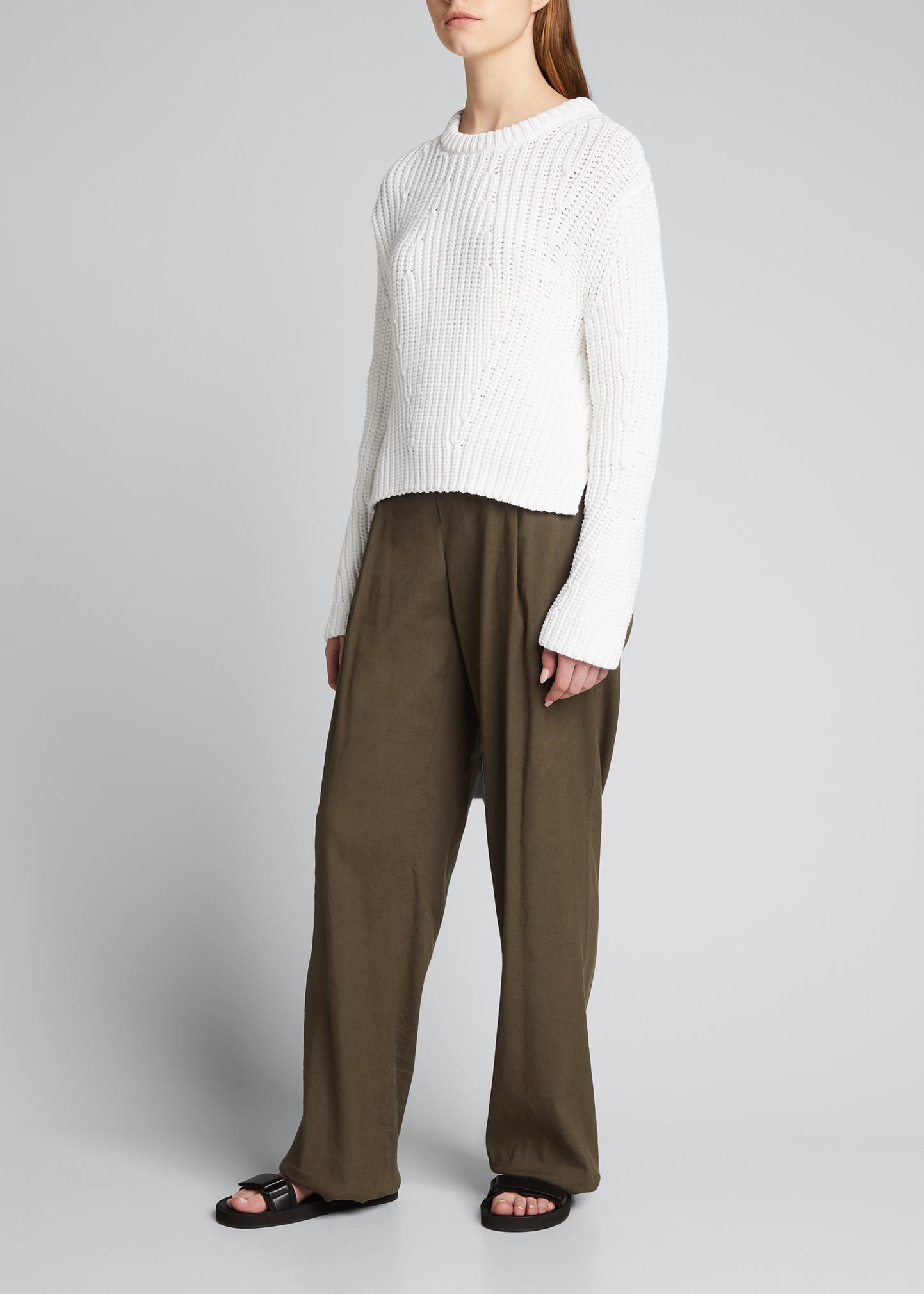 Vince Mirrored Rib-Knit Pullover Sweater