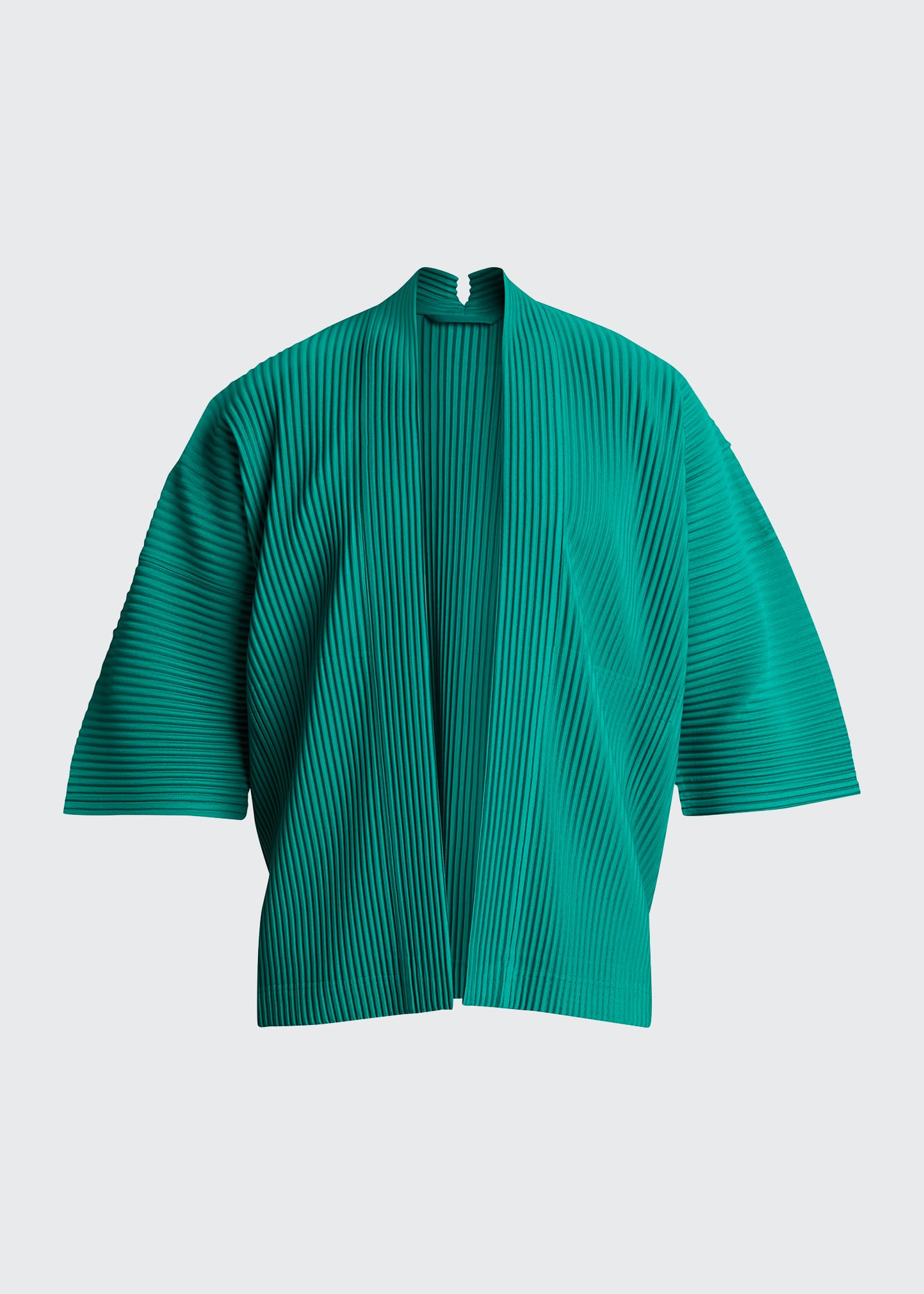 Homme Plisse Issey Miyake Men's Pleated 3/4-Sleeve Kimono Shirt
