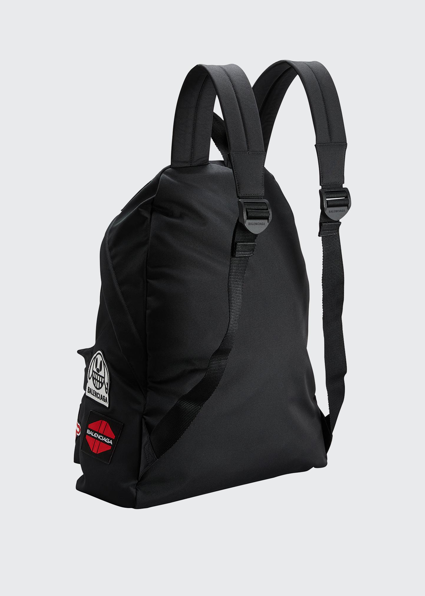 Balenciaga Men's Multi-Patch Oversized Backpack - Bergdorf Goodman