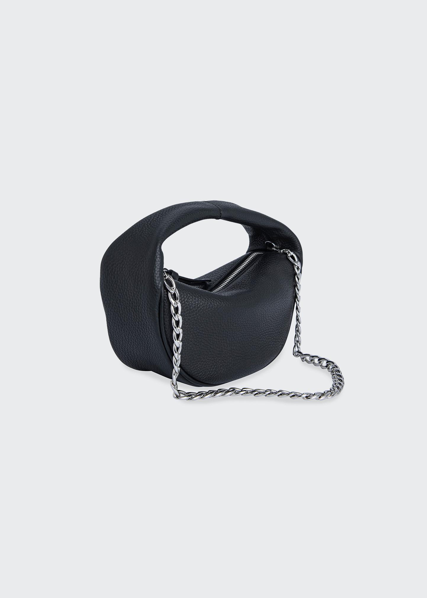 BY FAR Baby Cush Leather Shoulder Bag, Black - Bergdorf Goodman