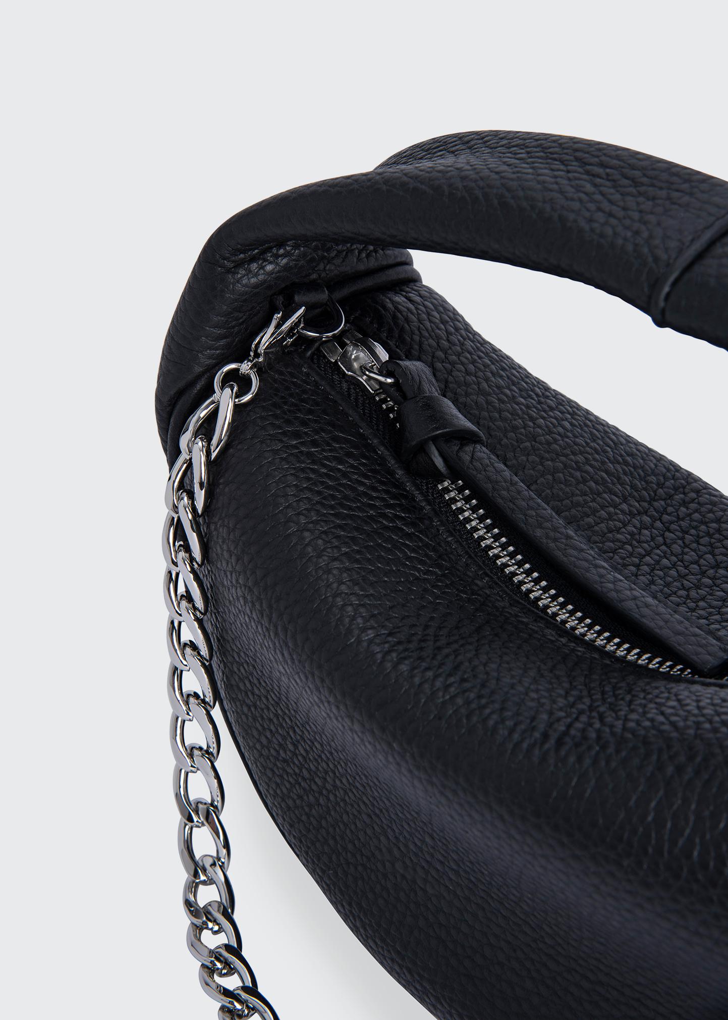 BY FAR Baby Cush Leather Shoulder Bag, Black - Bergdorf Goodman