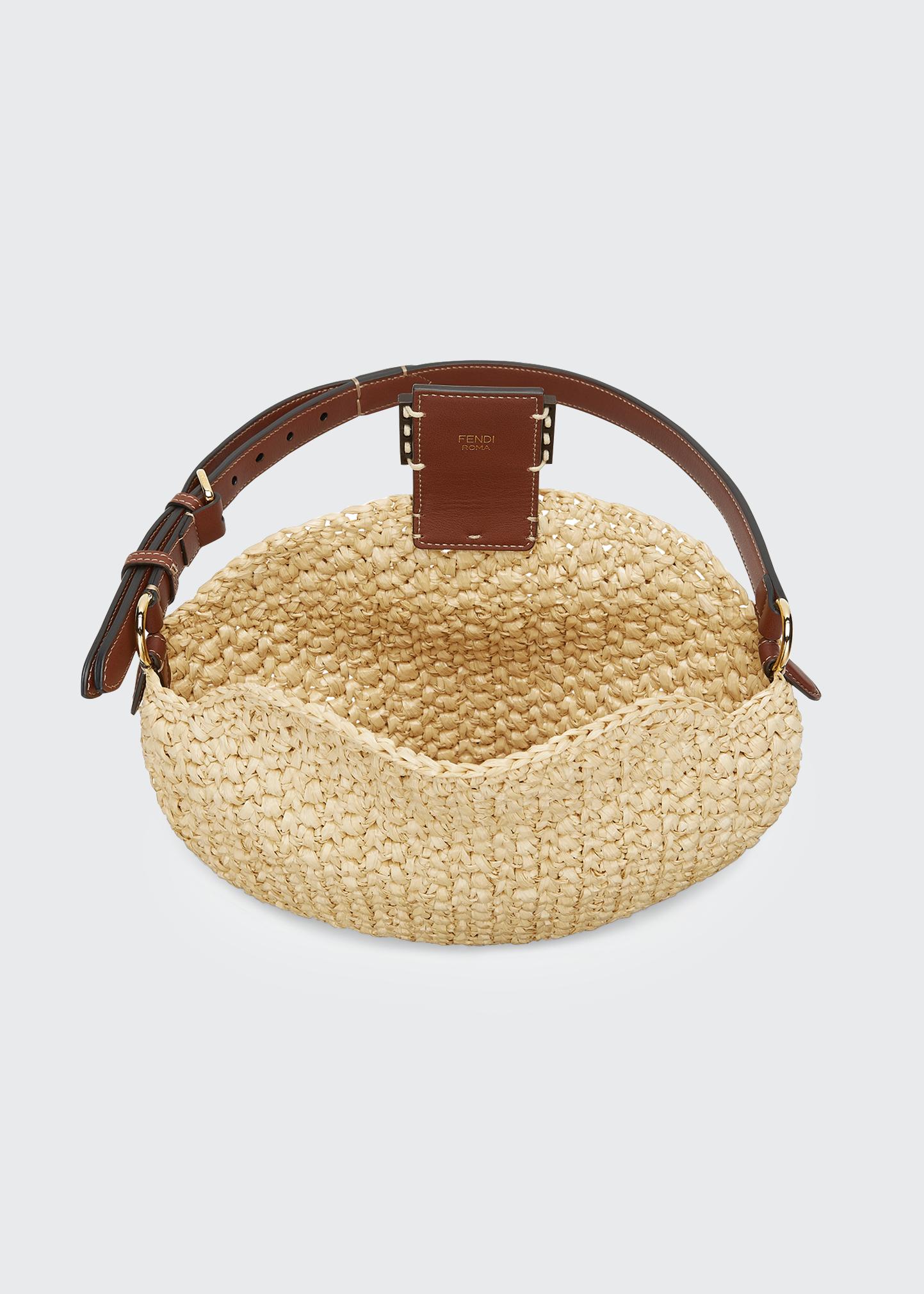 Fendi Croissant Small Woven Shoulder Bag, Natural - Bergdorf Goodman