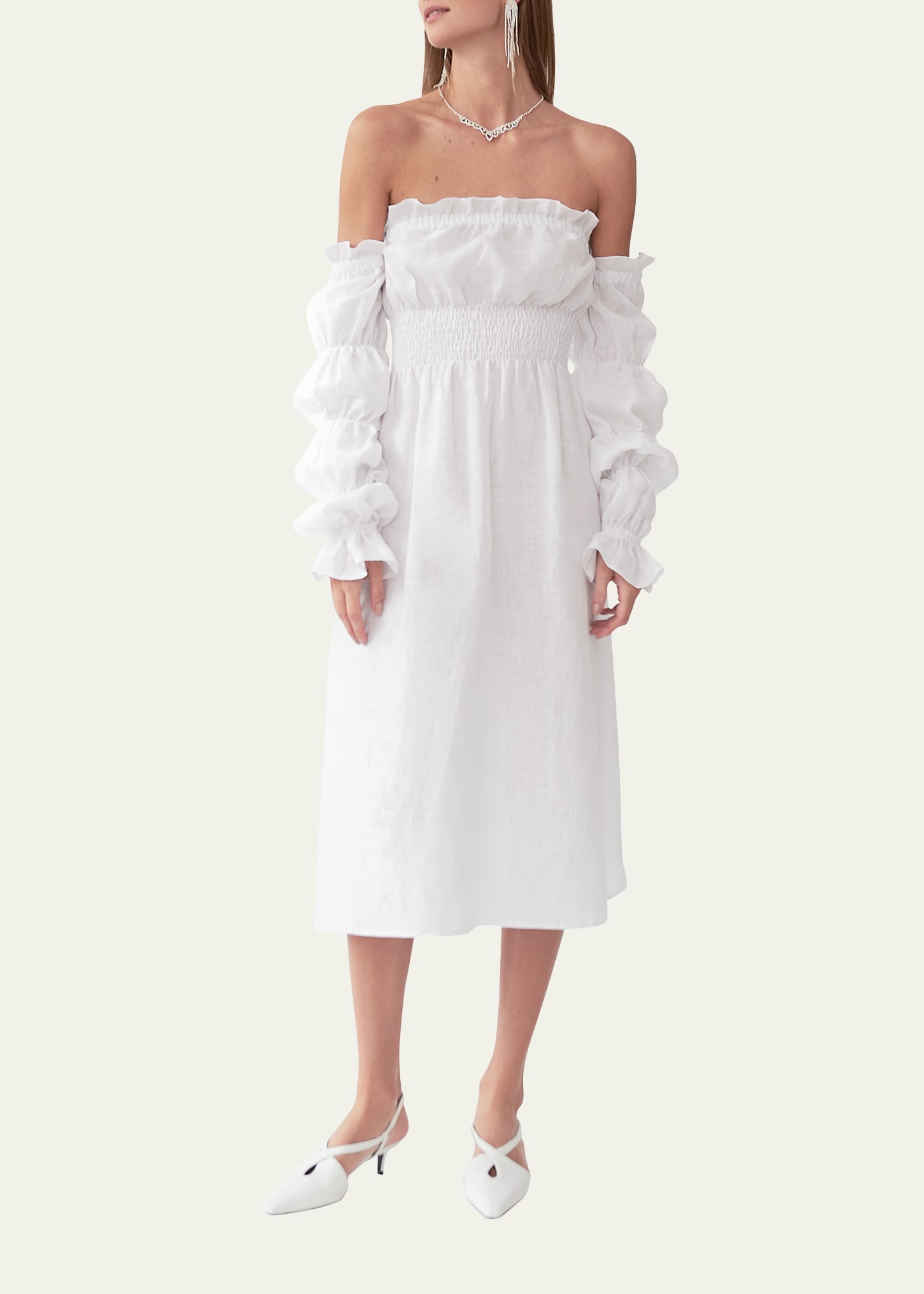 black high-neck asymmetric belted a-line dress Manon Asymmetric-Neck Ruched Dress main image 1