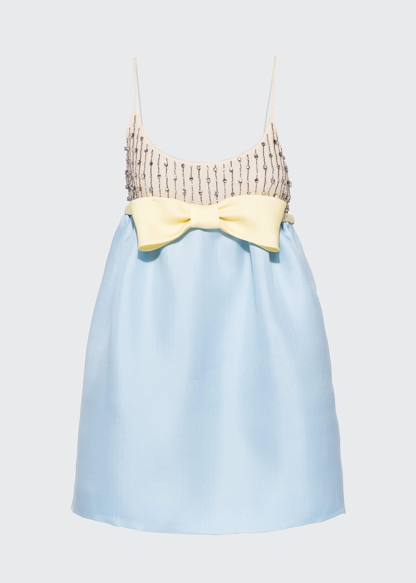 Miu Miu Bead-Embellished Colorblock Babydoll Dress