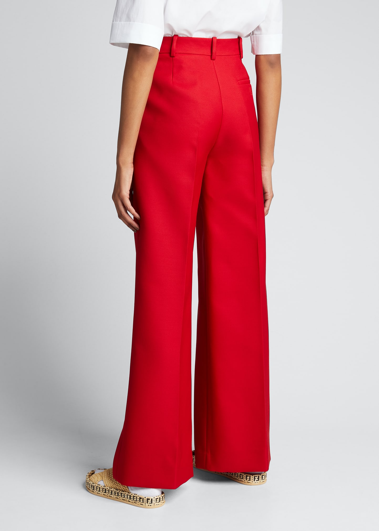 Fendi Wide-Leg Wool-Blend Trousers