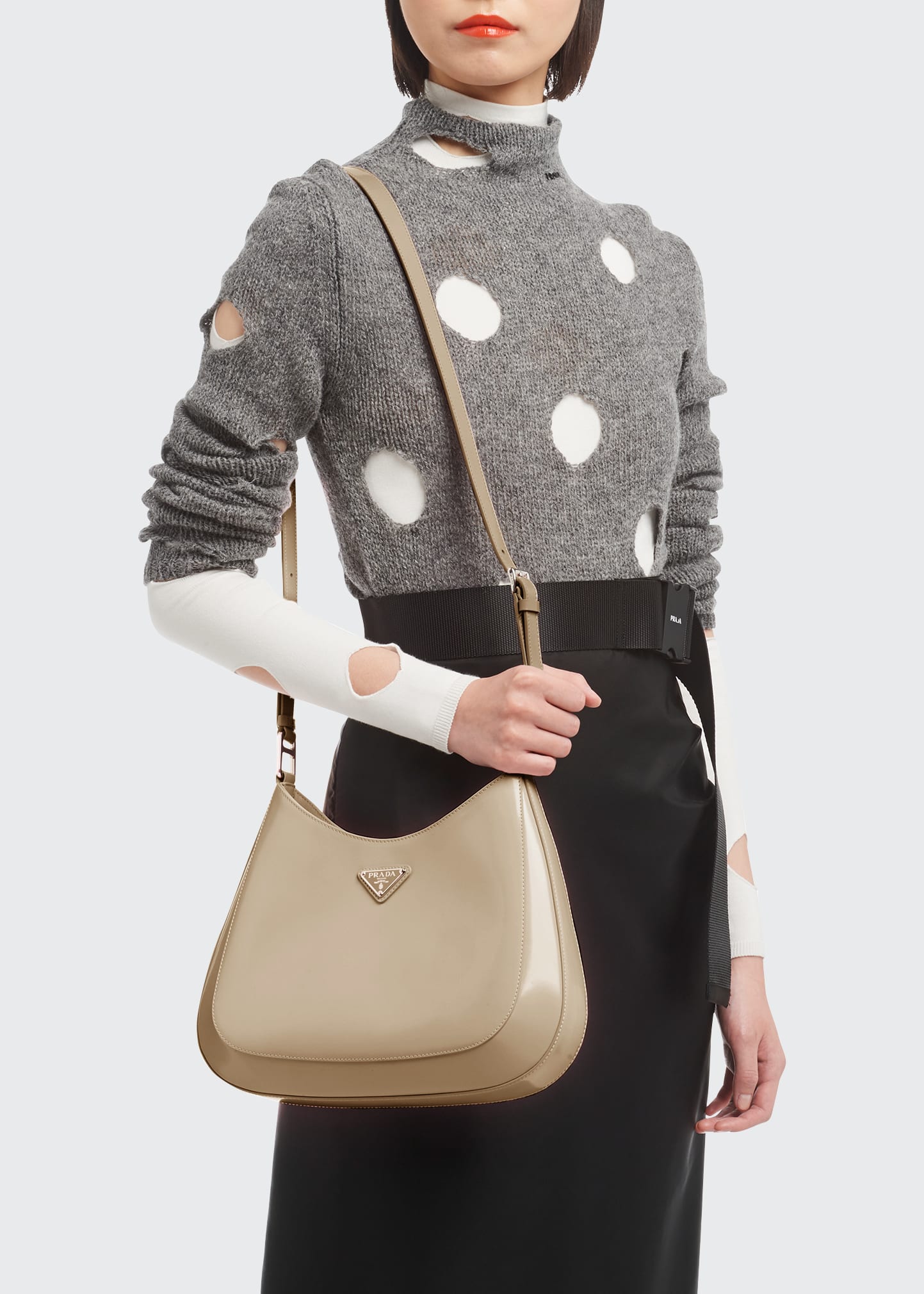 Prada Cleo Brushed Leather Large Shoulder Bag - Bergdorf Goodman