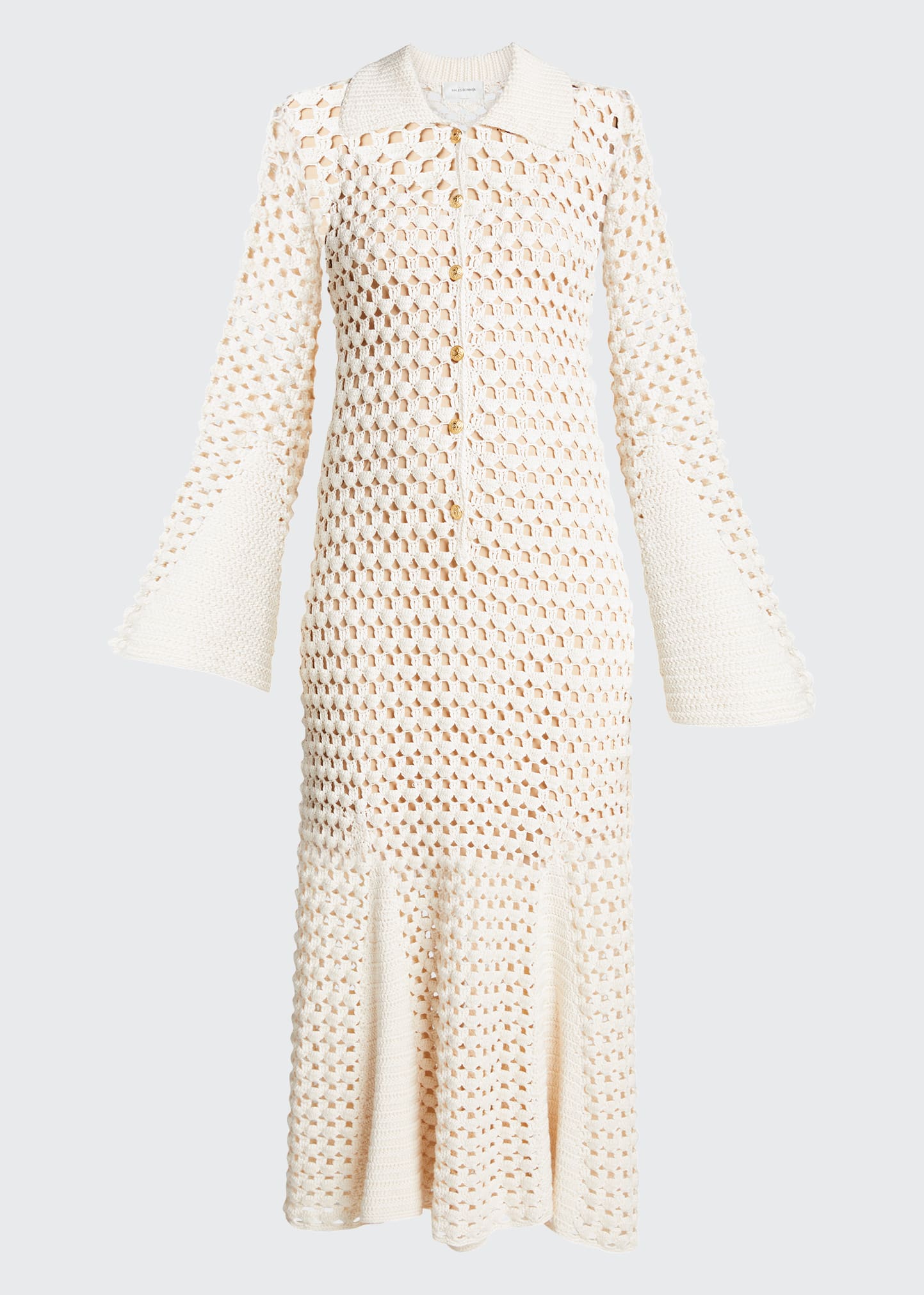 wales bonner crochet dress Wales Bonner Crochet Midi Godet Dress