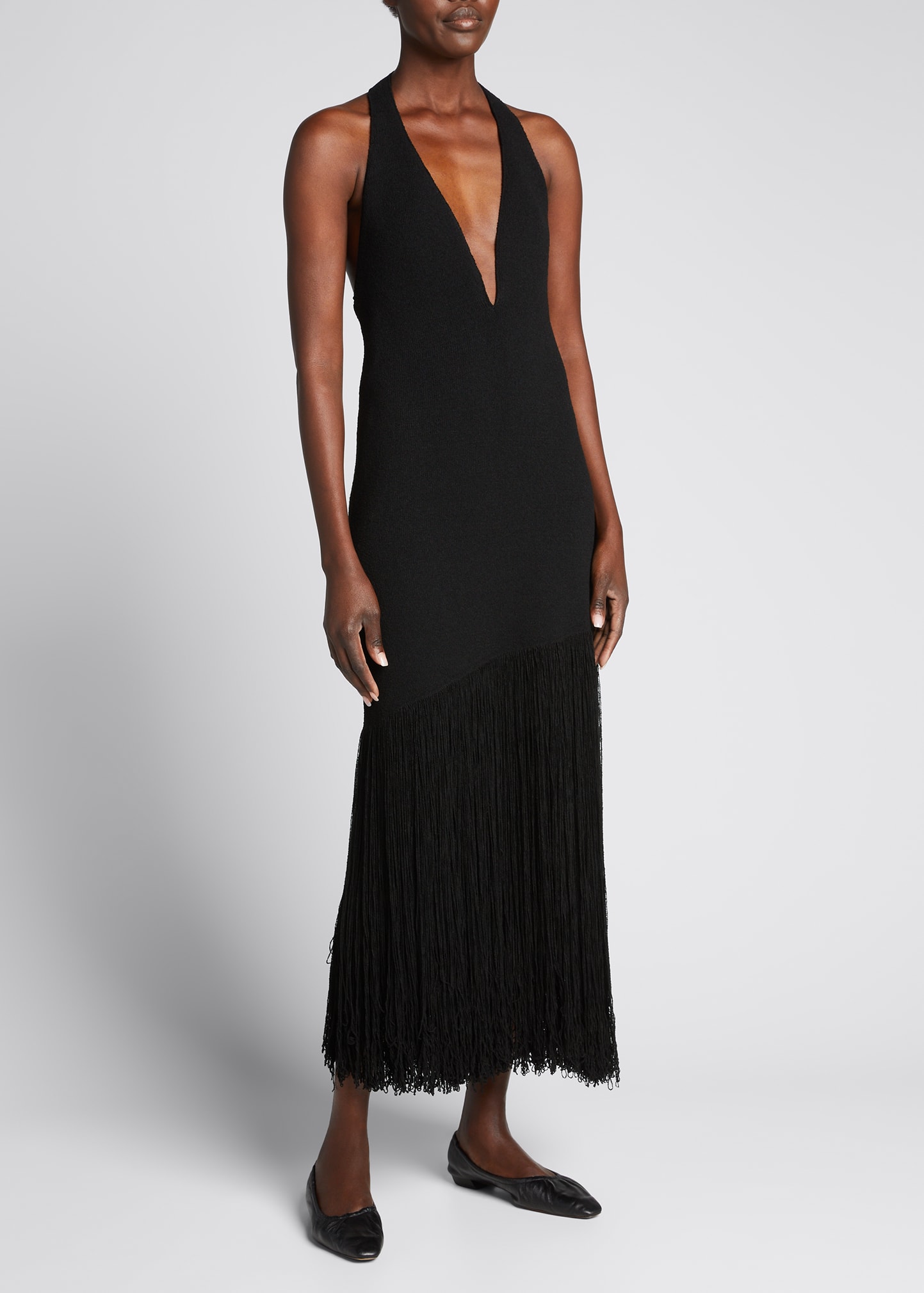 Proenza Schouler Halter Fringe Knit Dress - Bergdorf Goodman