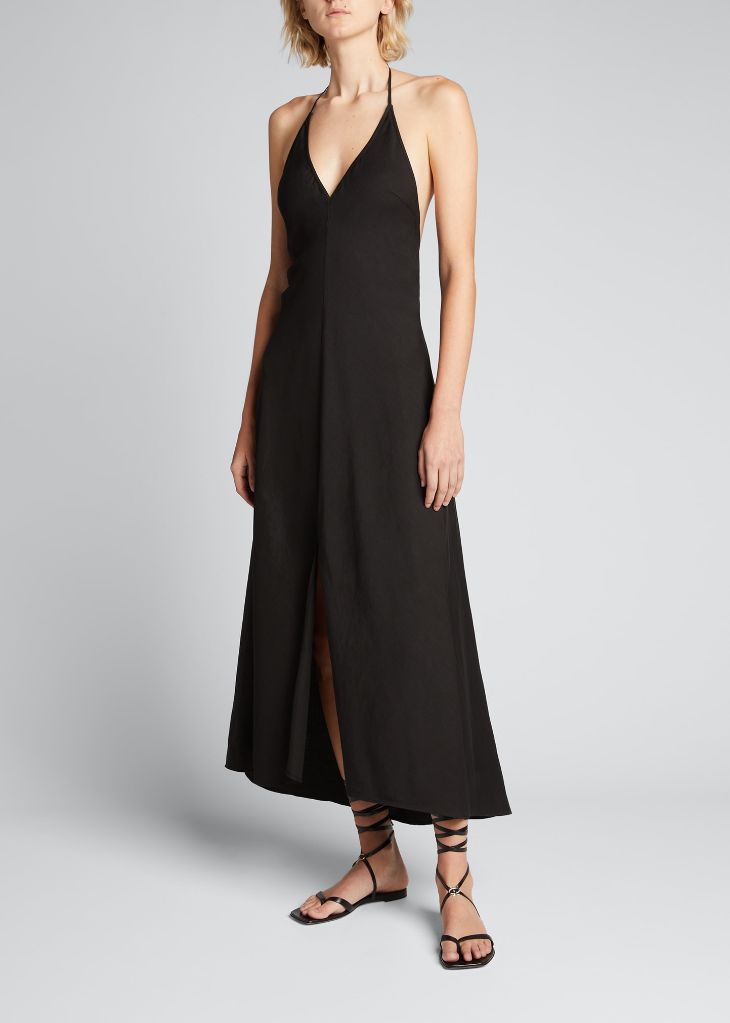 FRAME Laced-Back Halter Dress - Bergdorf Goodman