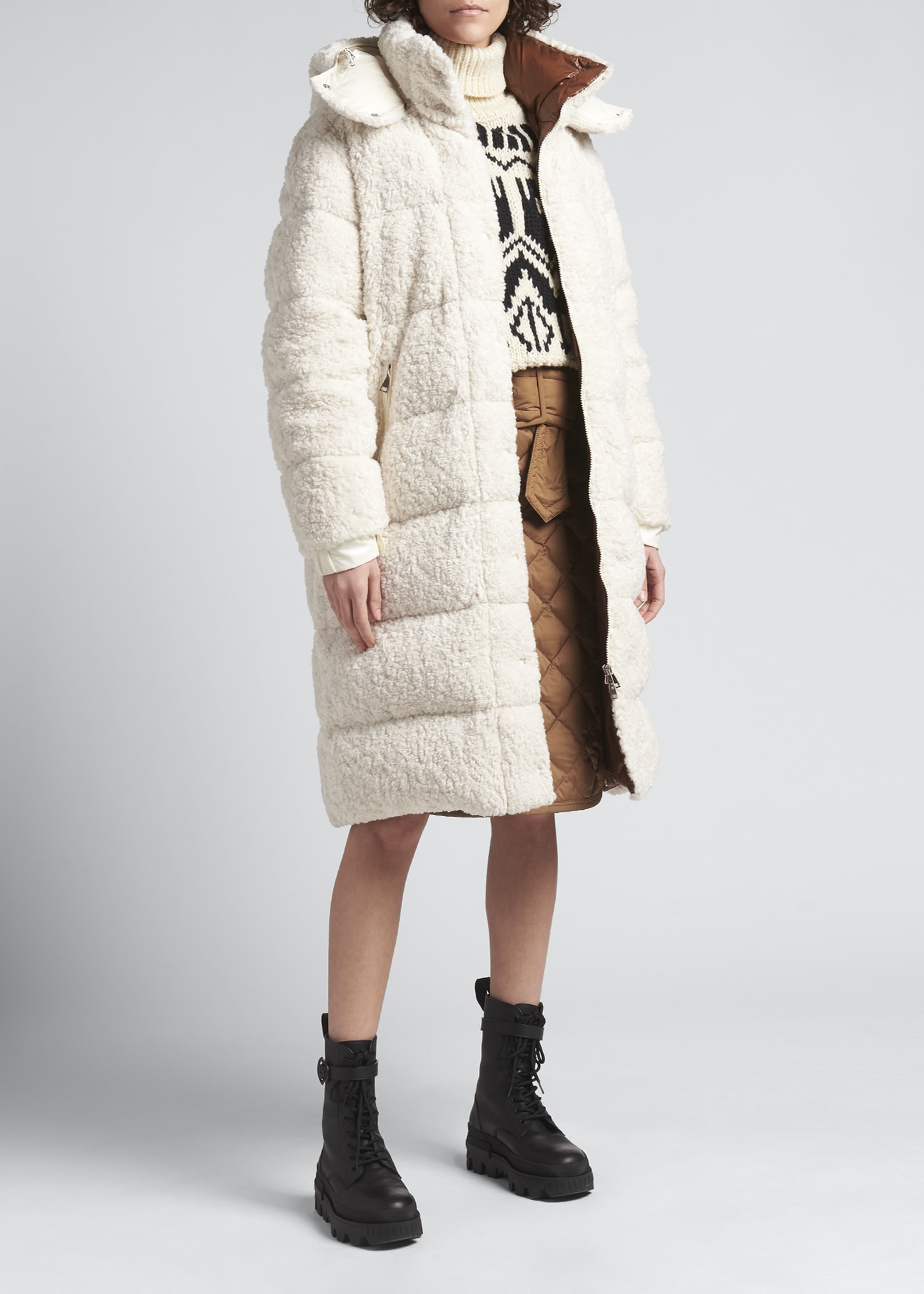 Moncler Hainardia Long Teddy Parka - Bergdorf Goodman