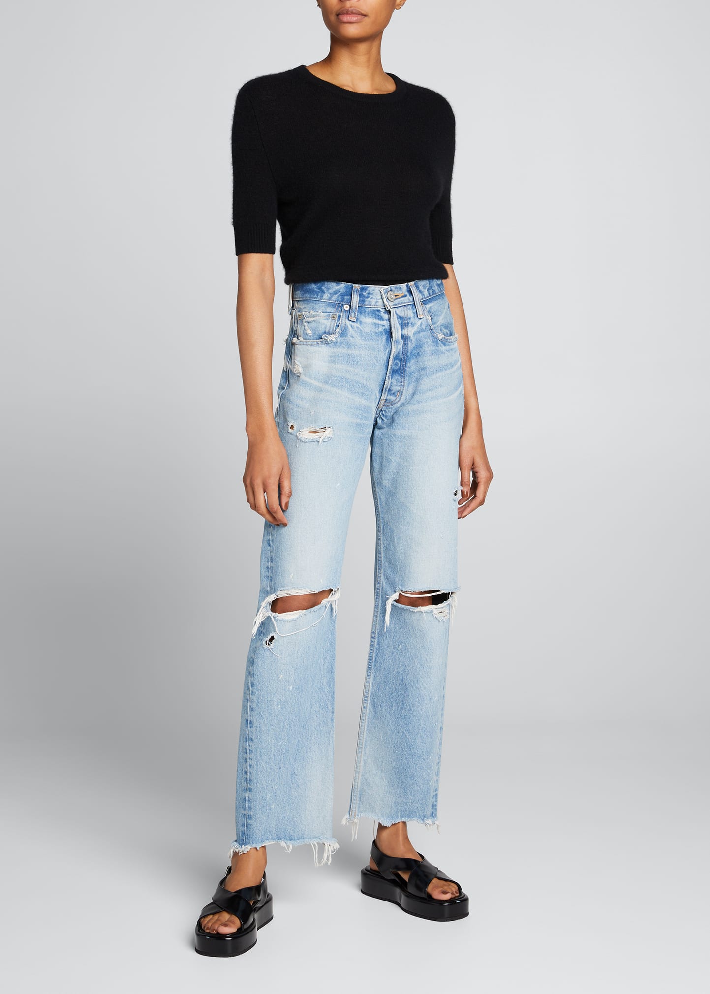 MOUSSY VINTAGE Odessa Wide Straight-Leg Jeans - Bergdorf Goodman