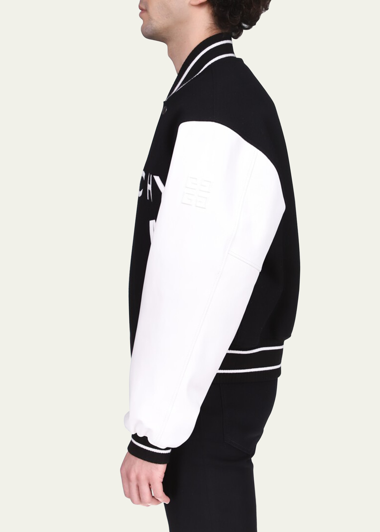 Givenchy Men's Wool-Leather Logo Varsity Jacket - Bergdorf