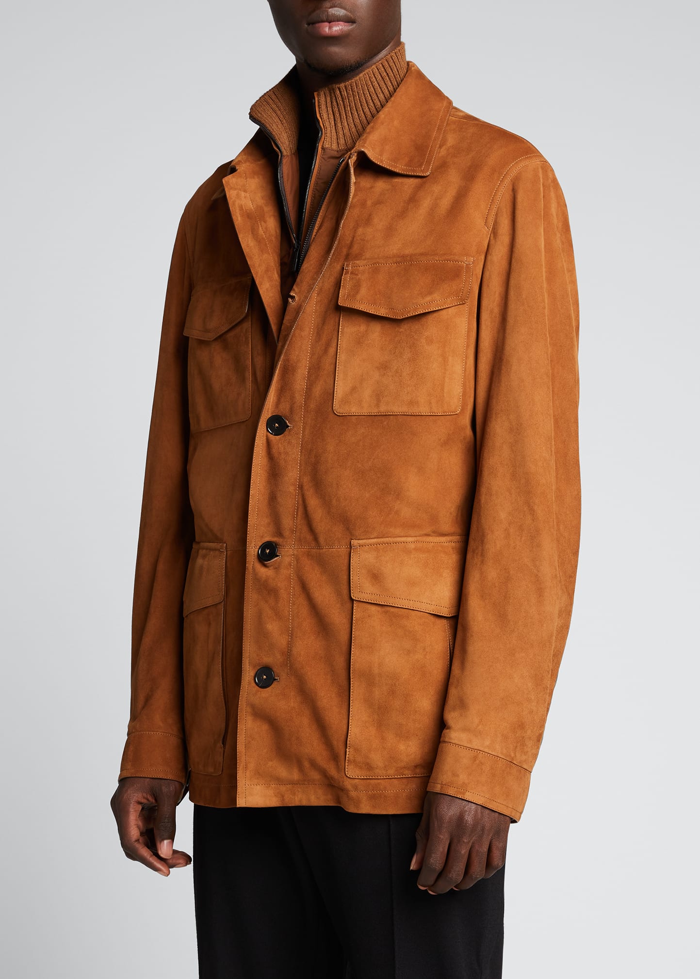 ZEGNA Men's Lamb Suede Safari Jacket - Bergdorf Goodman