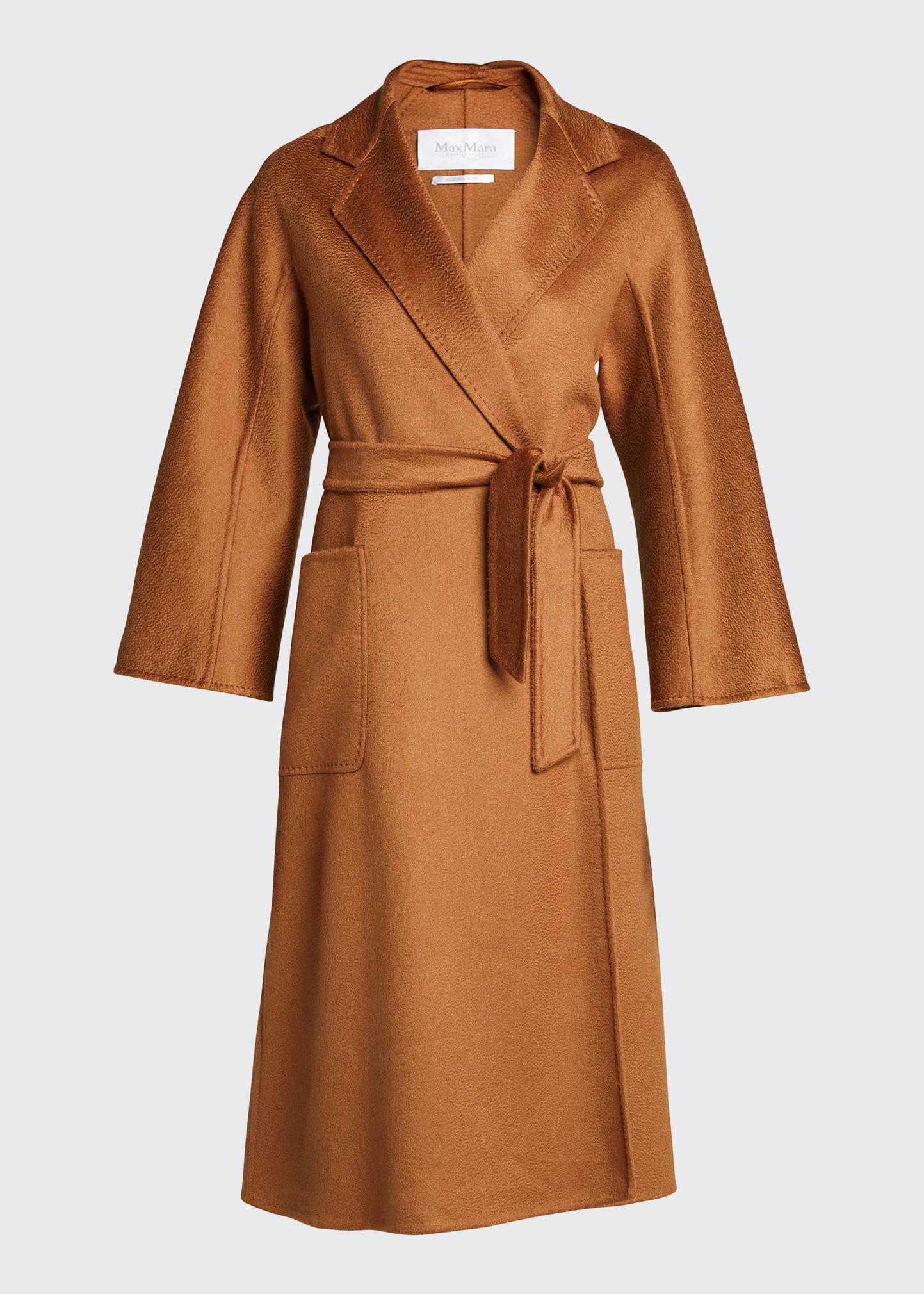 max mara labbro tobacco Max Mara Labbro Cashmere Belted Wrap Coat