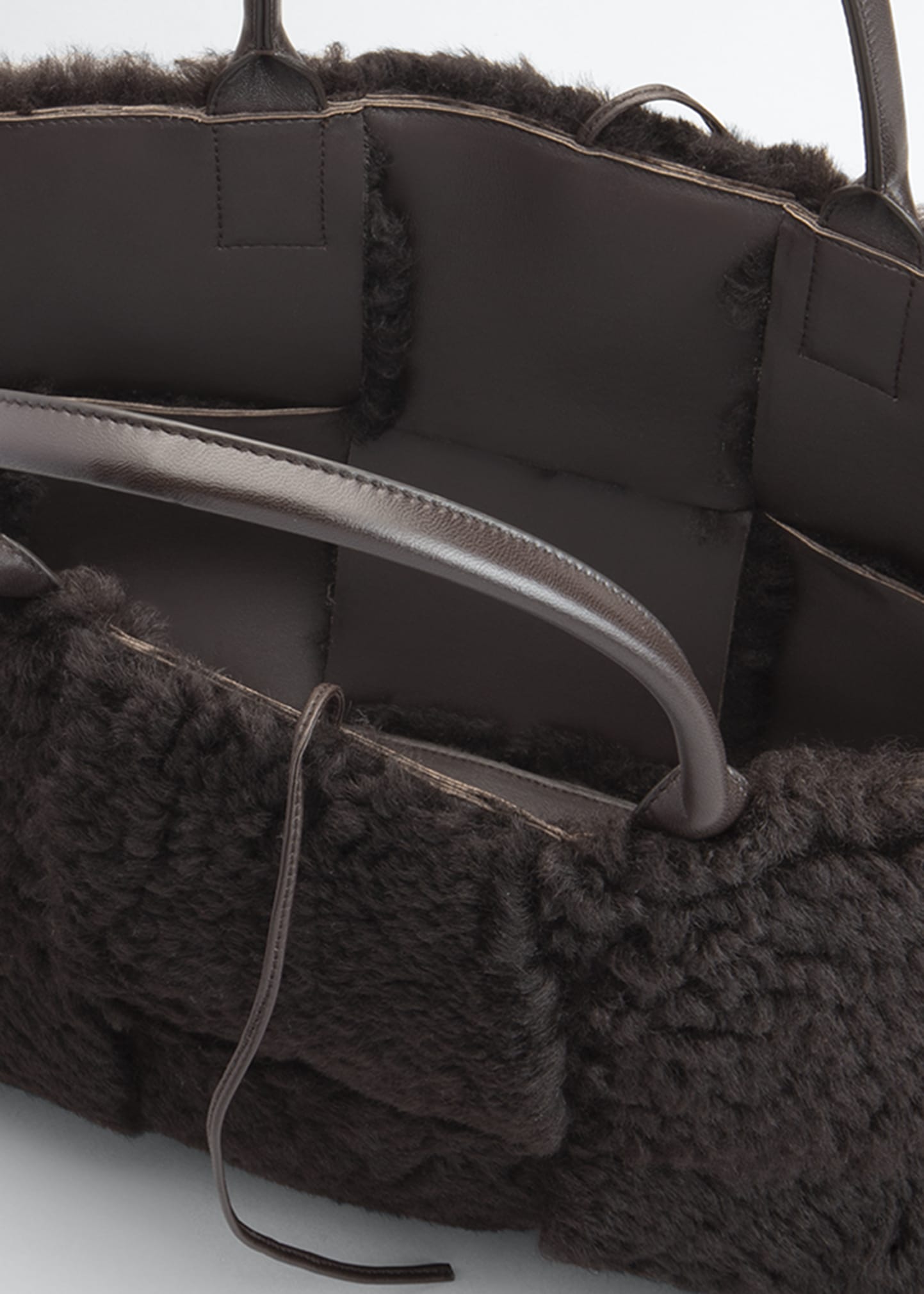 Bottega Veneta Arco Woven Shearling East-West Tote Bag - Bergdorf