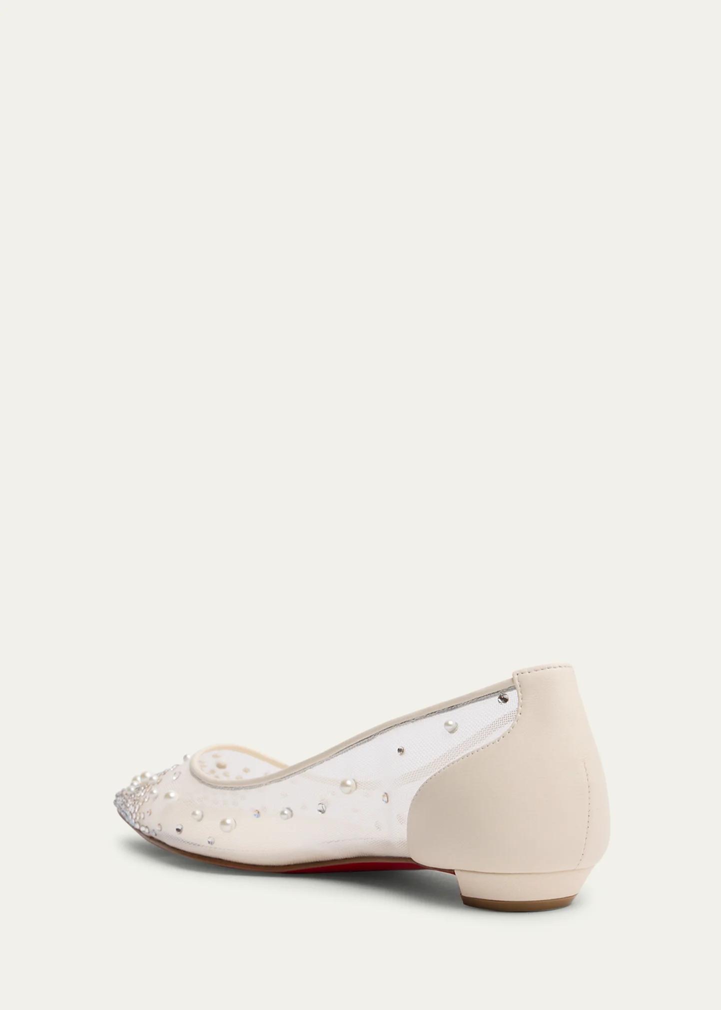 Christian Louboutin Miss Z Degrastra Embellished Mesh Red Sole 