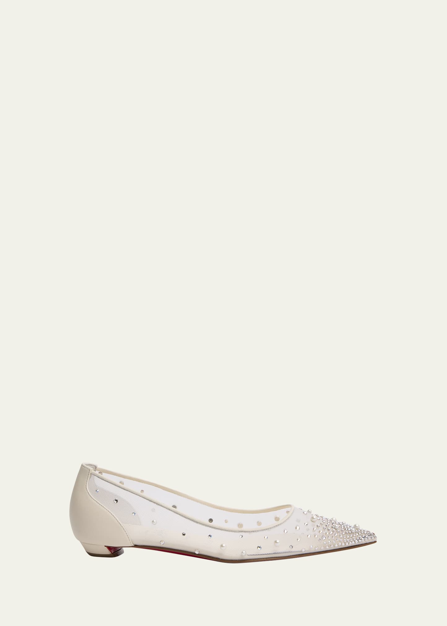 Christian Louboutin Miss Z Degrastra Embellished Mesh Red Sole